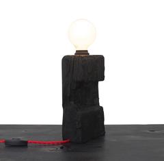 Charred Lights from NYC Decommissioned Water Tower Wood with Nylon Colored Cord