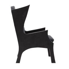 "Judge's Chair" Charred NYC Decommissioned Water Tower Wood, Tufted Leather