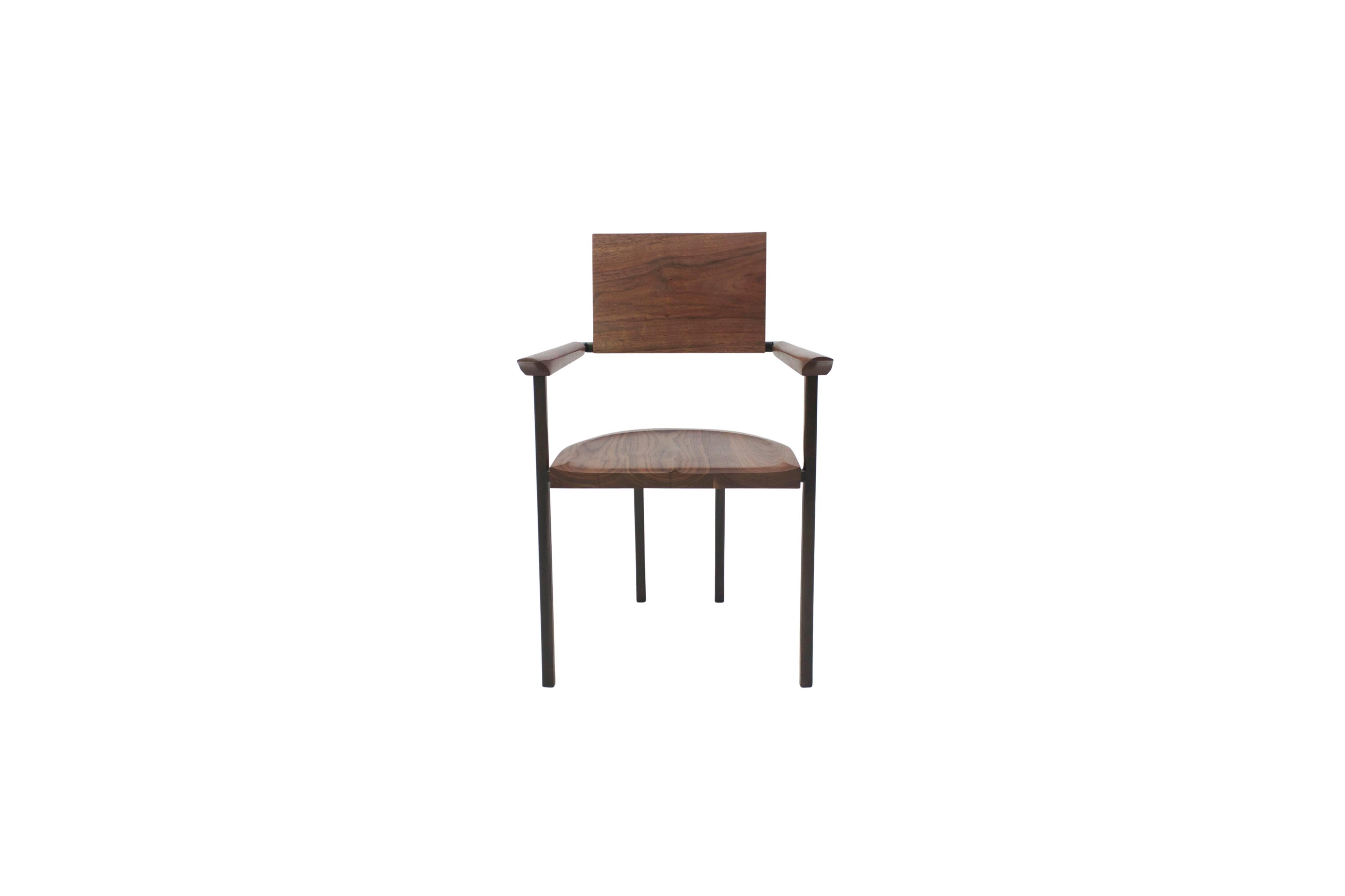 wood and steel chair