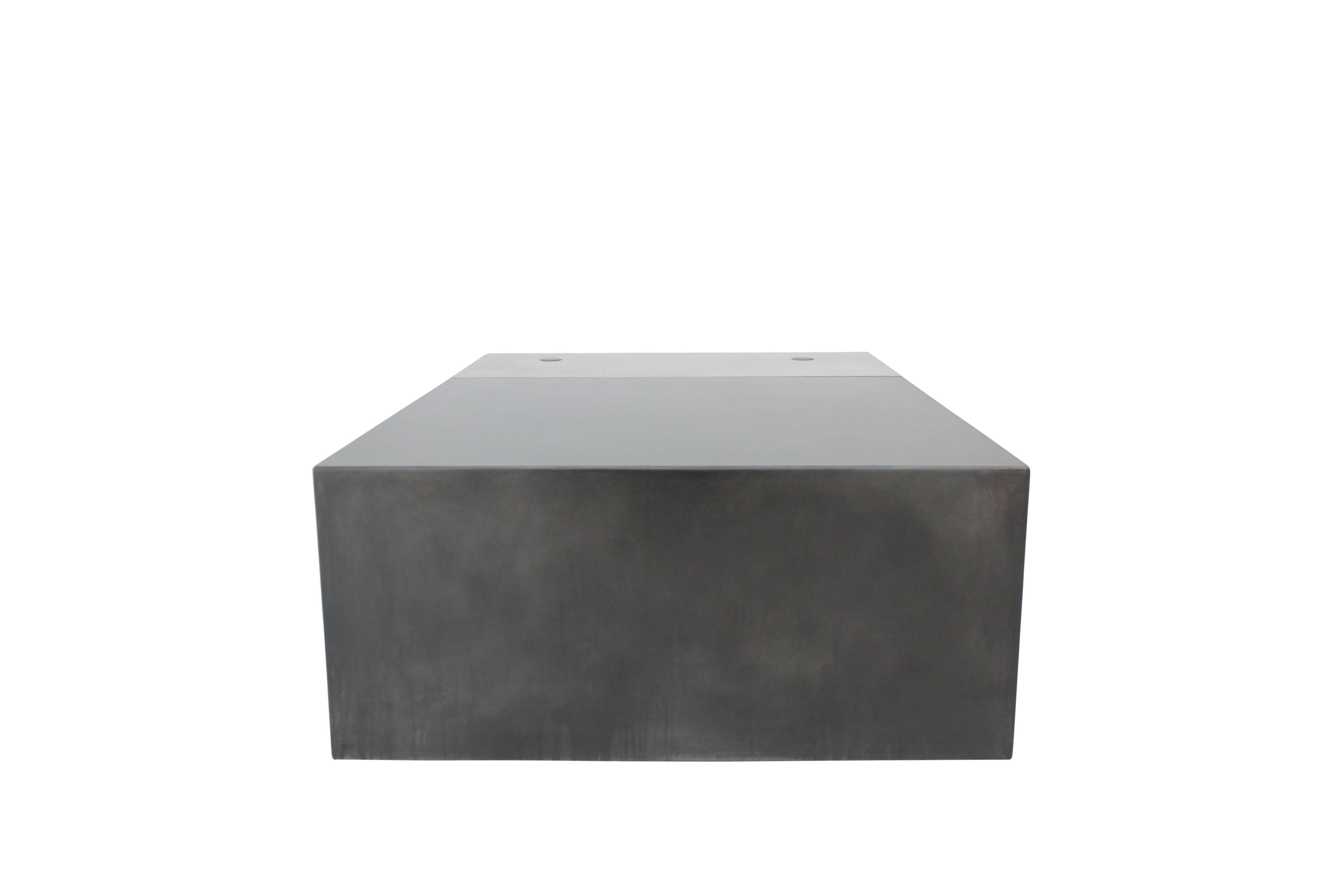 Cast Concrete, Hand-Blackened Steel and Walnut 