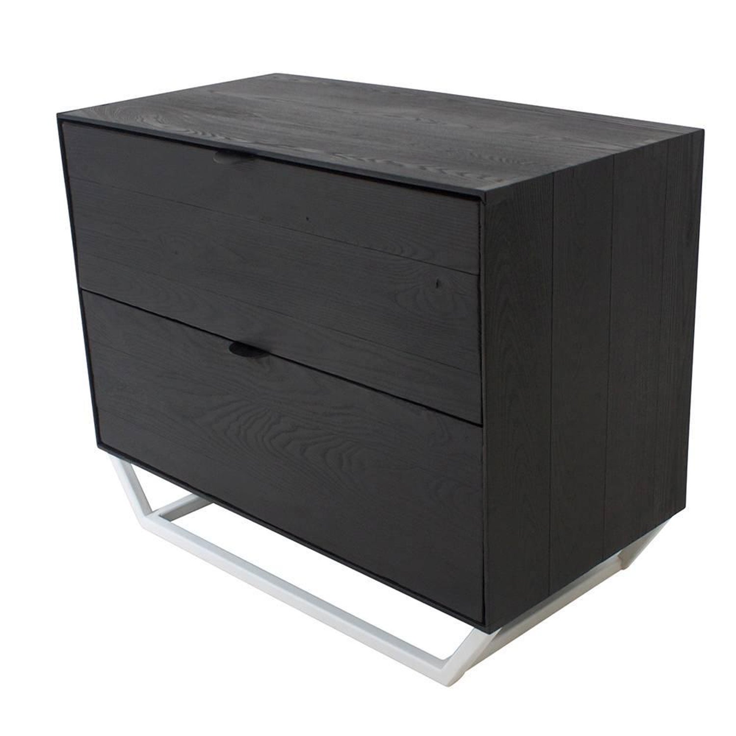 Solid Ashwood Charred Credenza With Leather Pulls, Hidden Drawer And Solid Ashwood Charred Credenza With Leather Pulls, Hidden Drawer And