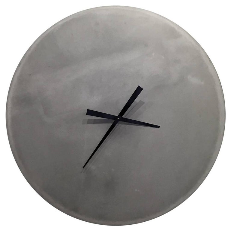 Large CastConcrete Wall Clock at 1stDibs large concrete wall clock