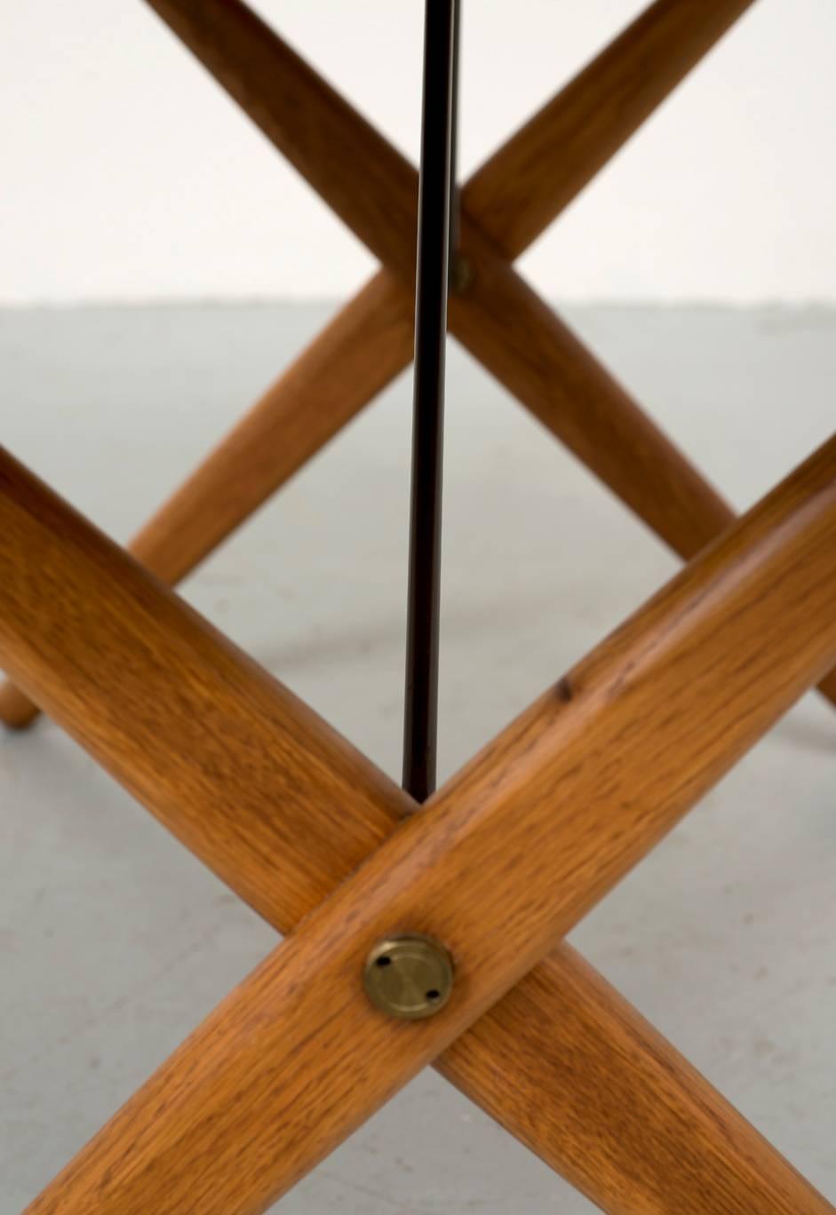 Danish Hans Wegner AT308 Table with Brass Stretchers