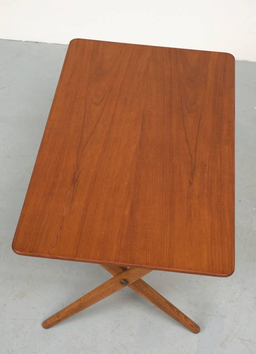 Mid-Century Modern Hans Wegner AT308 Table with Brass Stretchers