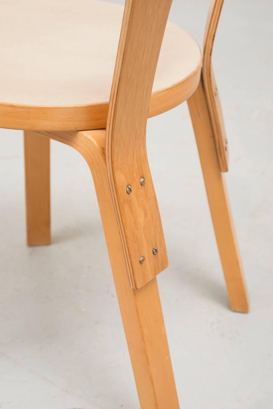 Mid-20th Century Set of Four Dining Chairs Model 66 by Alvar Aalto