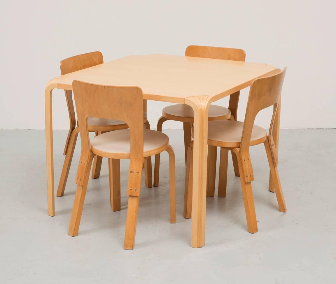 Finnish Alvar Aalto Fan Leg Dining Table