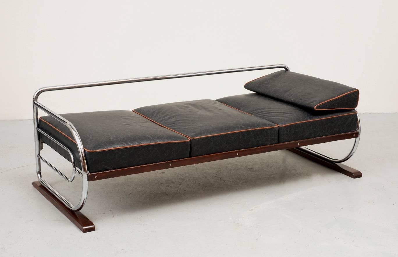 Czech Chrome Bauhaus Daybed by Hynek Gottwald