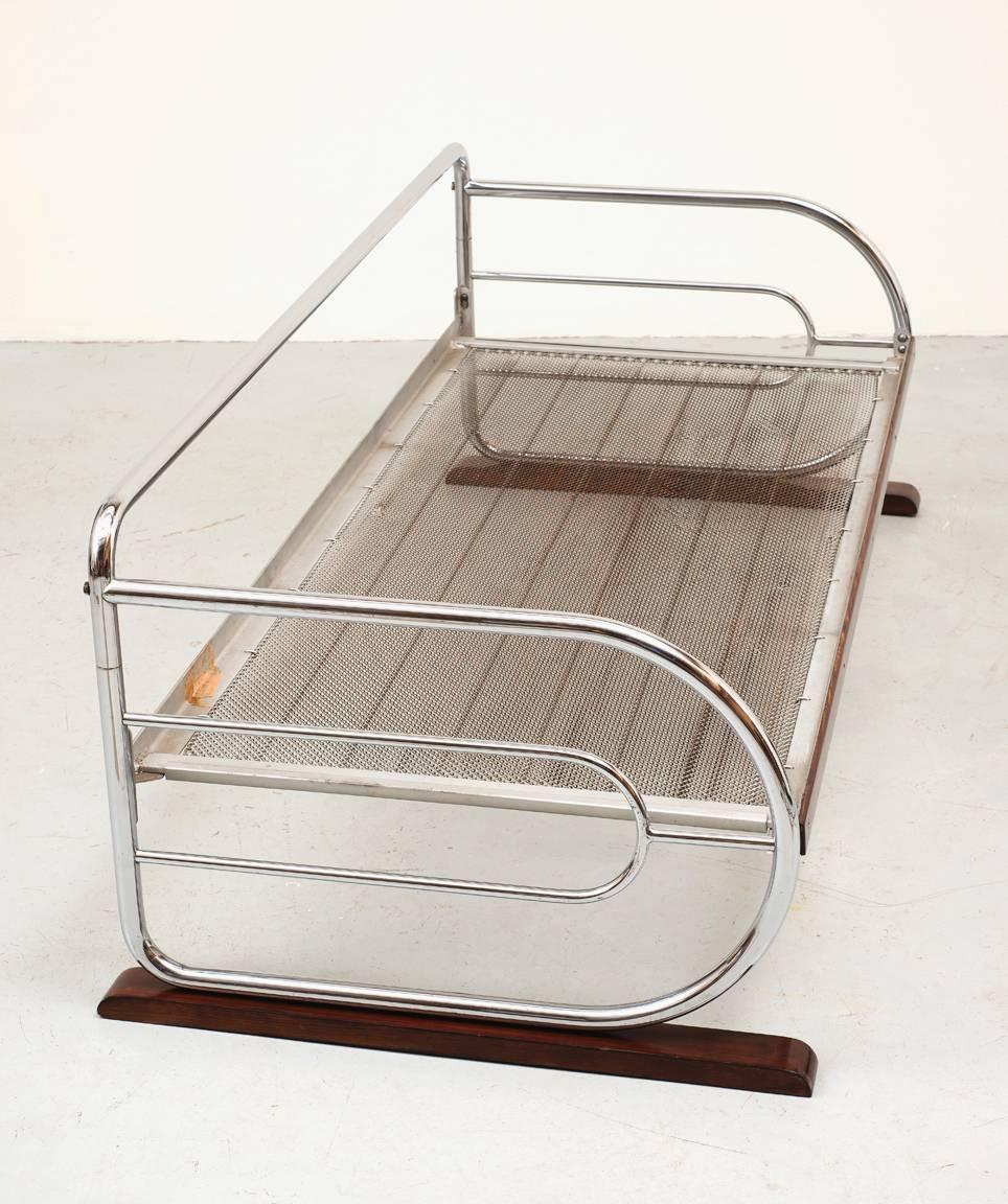 Chrome Bauhaus Daybed by Hynek Gottwald In Good Condition In Sylacauga, AL