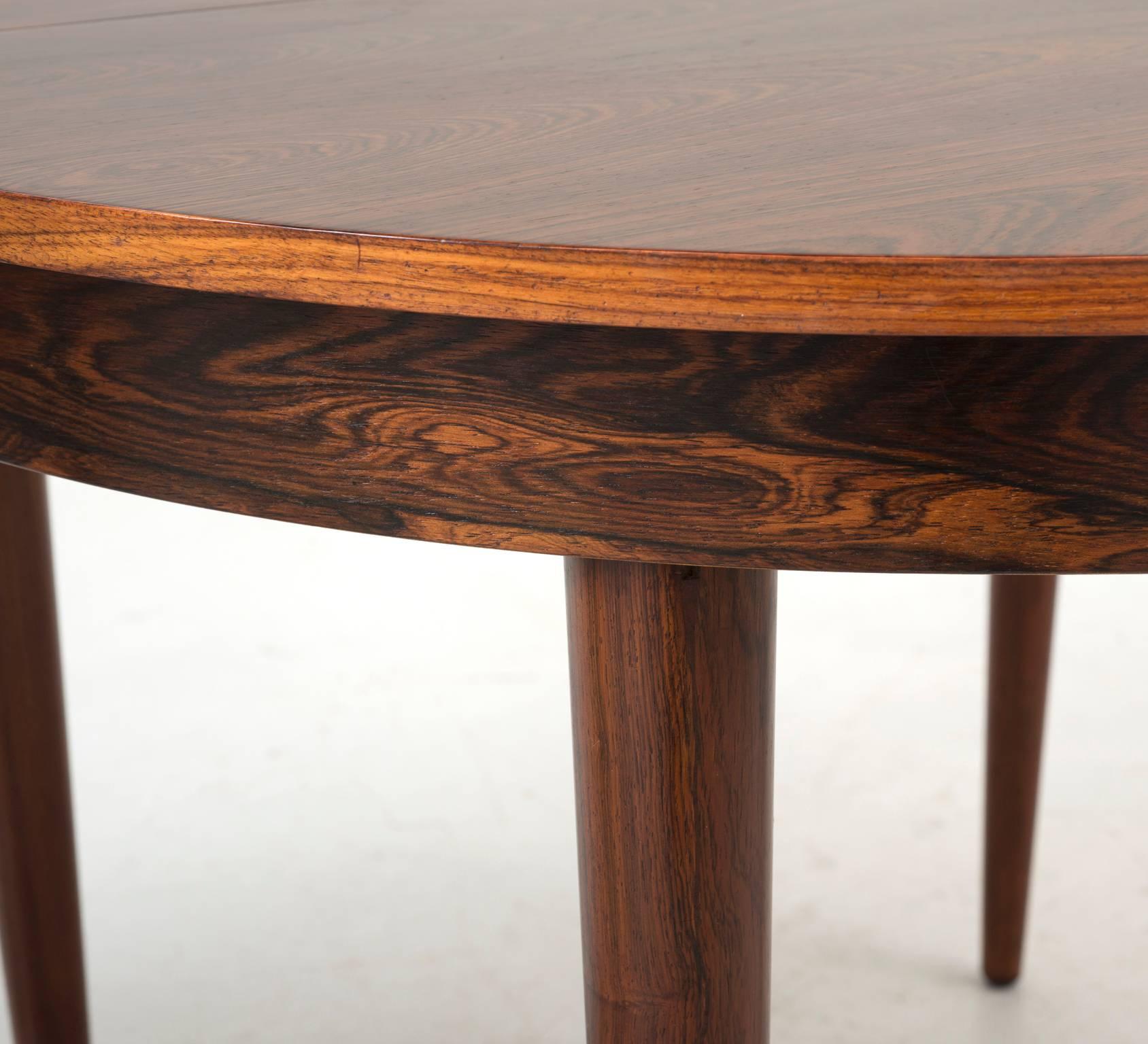 Danish Hans Olsen Rosewood Dining Table with Two Leaves