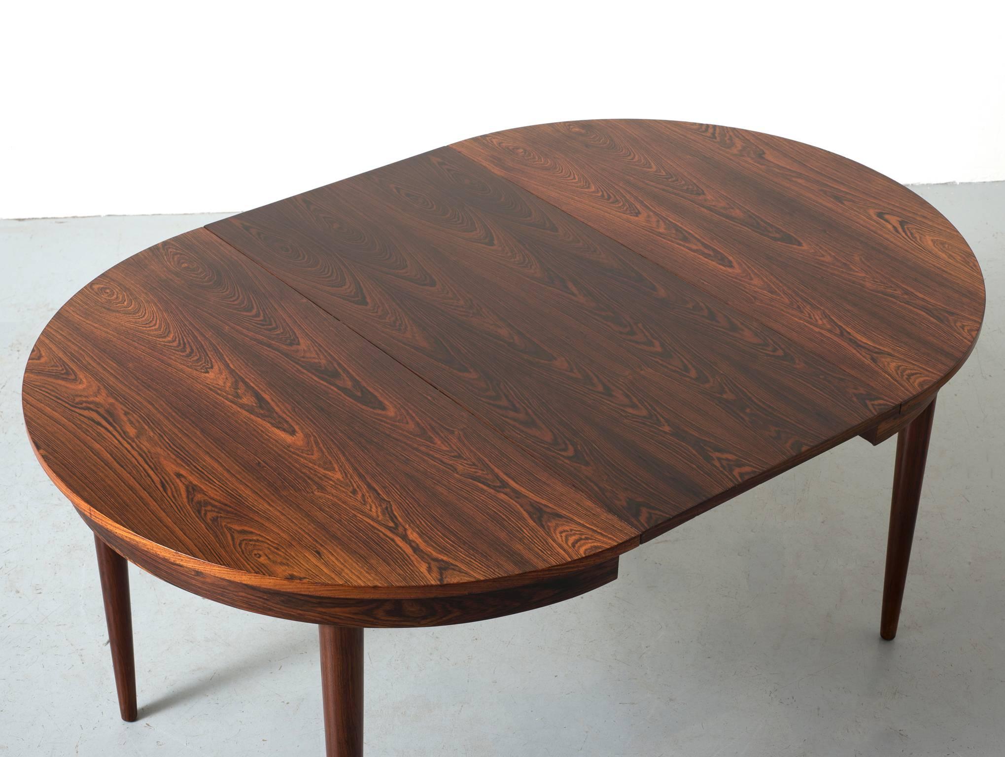 Hans Olsen Rosewood Dining Table with Two Leaves 2