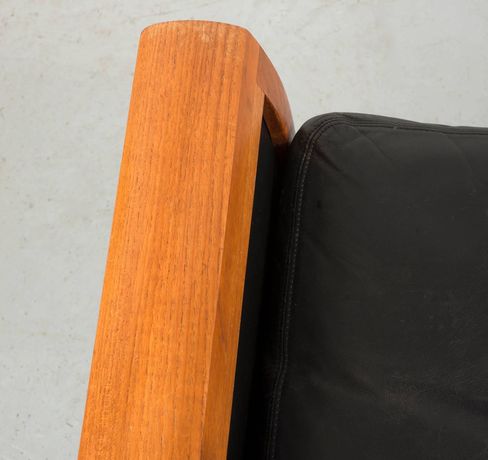 Hans Olsen Teak and Leather Lounge Chair For Sale 3