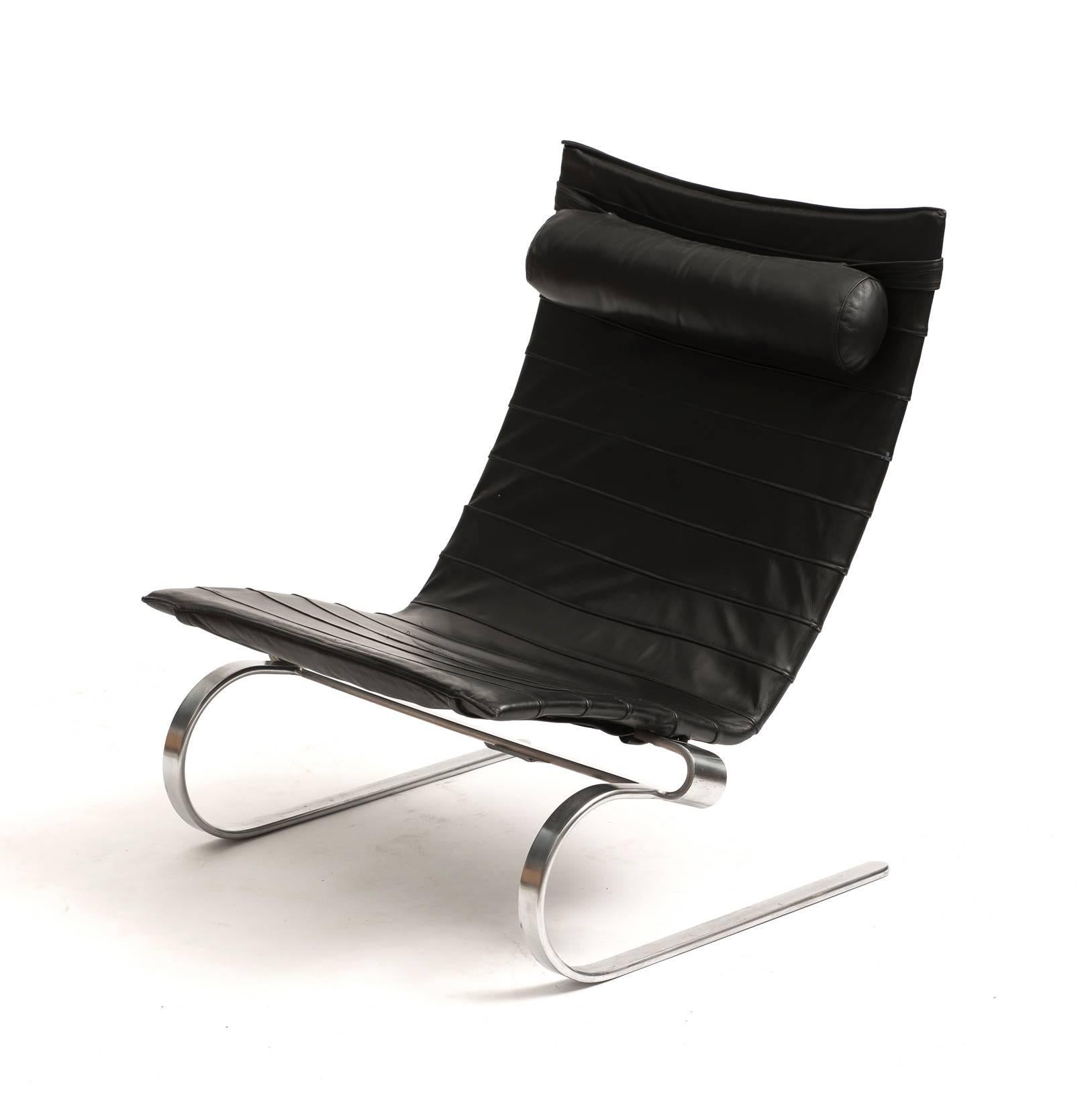 Paar PK20 Loungesessel von Poul Kjrholm aus schwarzem Leder, 1980er Jahre (Dänisch) im Angebot