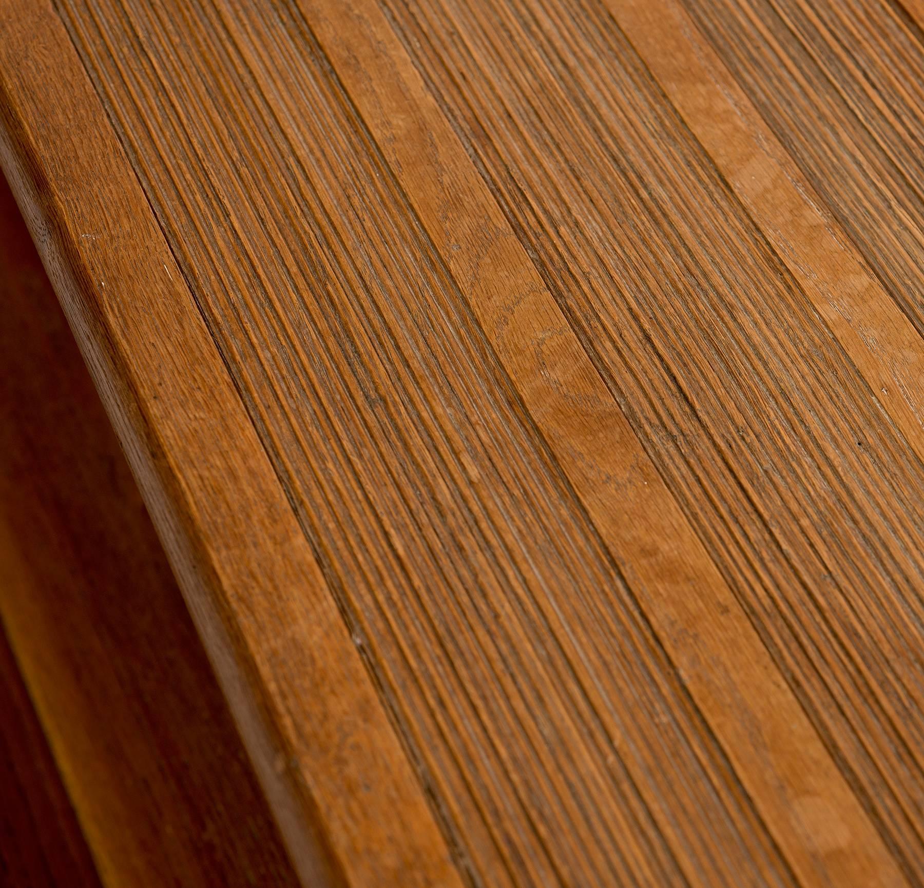 Jacques Adnet Library Side Table in Oak and Leather, 1950s 4