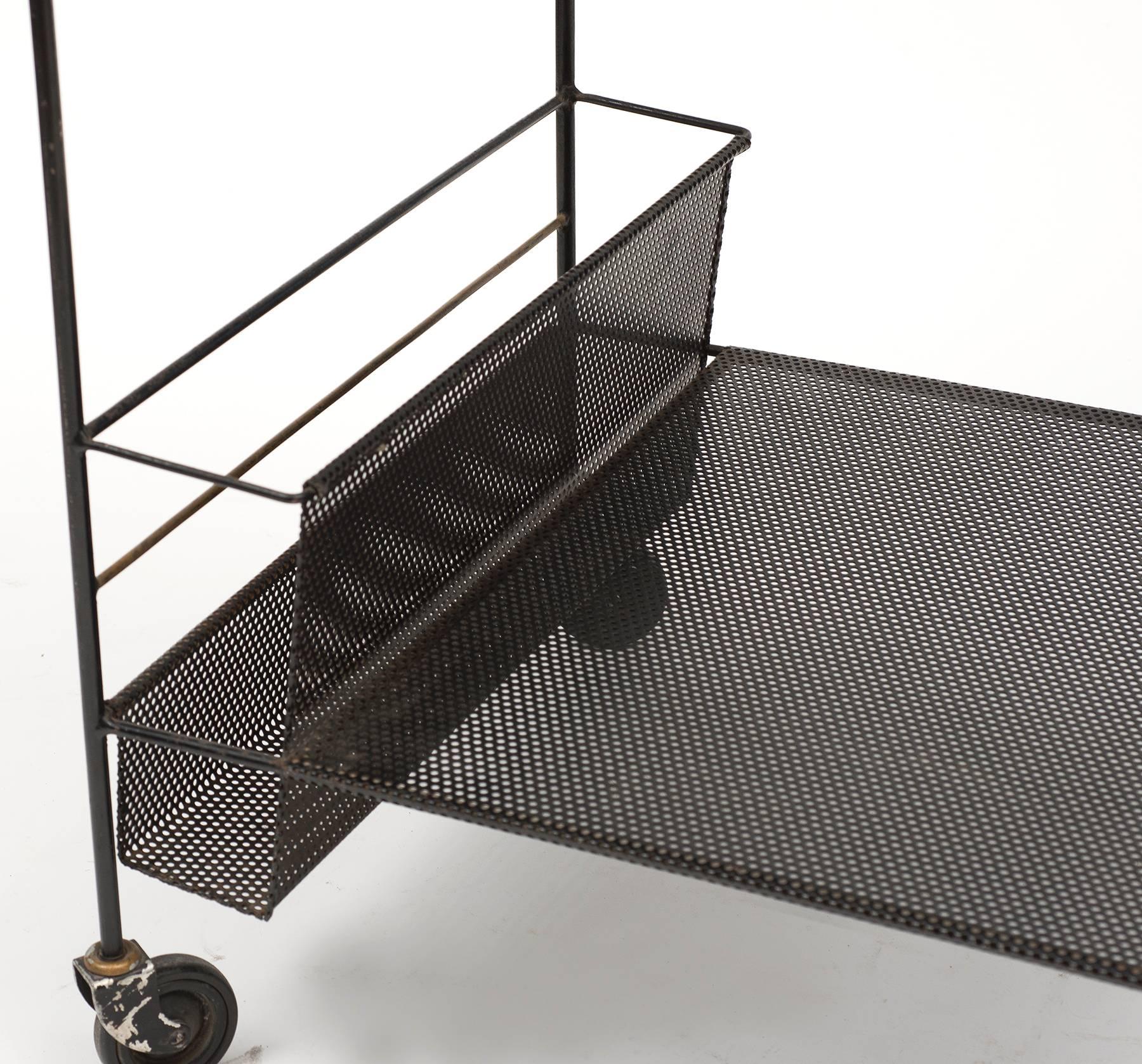 Serving Cart by Mathieu Matégot in Lacquered Metal, 1950s 4