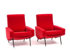 Pair of Troika Lounge Chairs by Pierre Guariche, France, 1950s