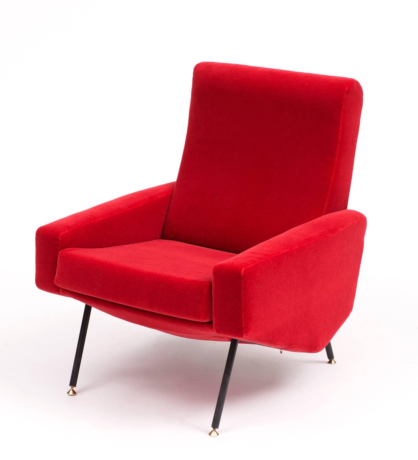 French Pair of Troika Lounge Chairs by Pierre Guariche, France, 1950s