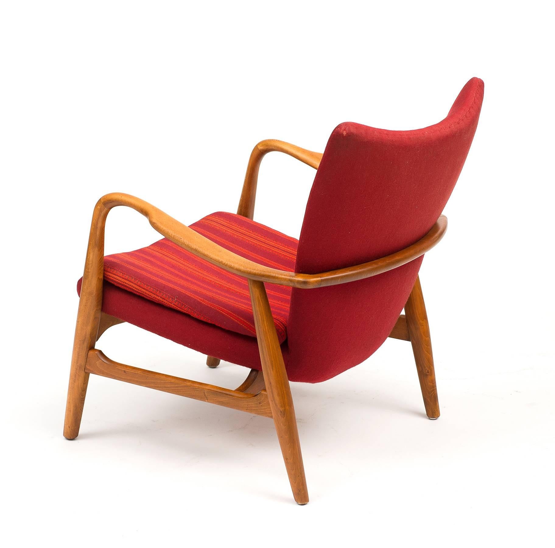 Scandinavian Modern Acton Schubell and Ib Madsen Lounge Chair, Denmark, 1950s