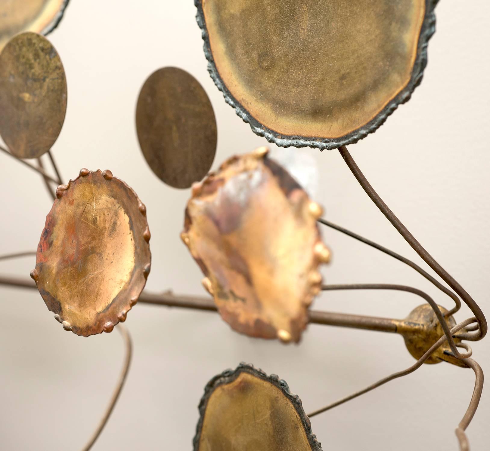 Raindrops Sculpture by Curtis Jere in Brass, 1971 In Excellent Condition In Sylacauga, AL