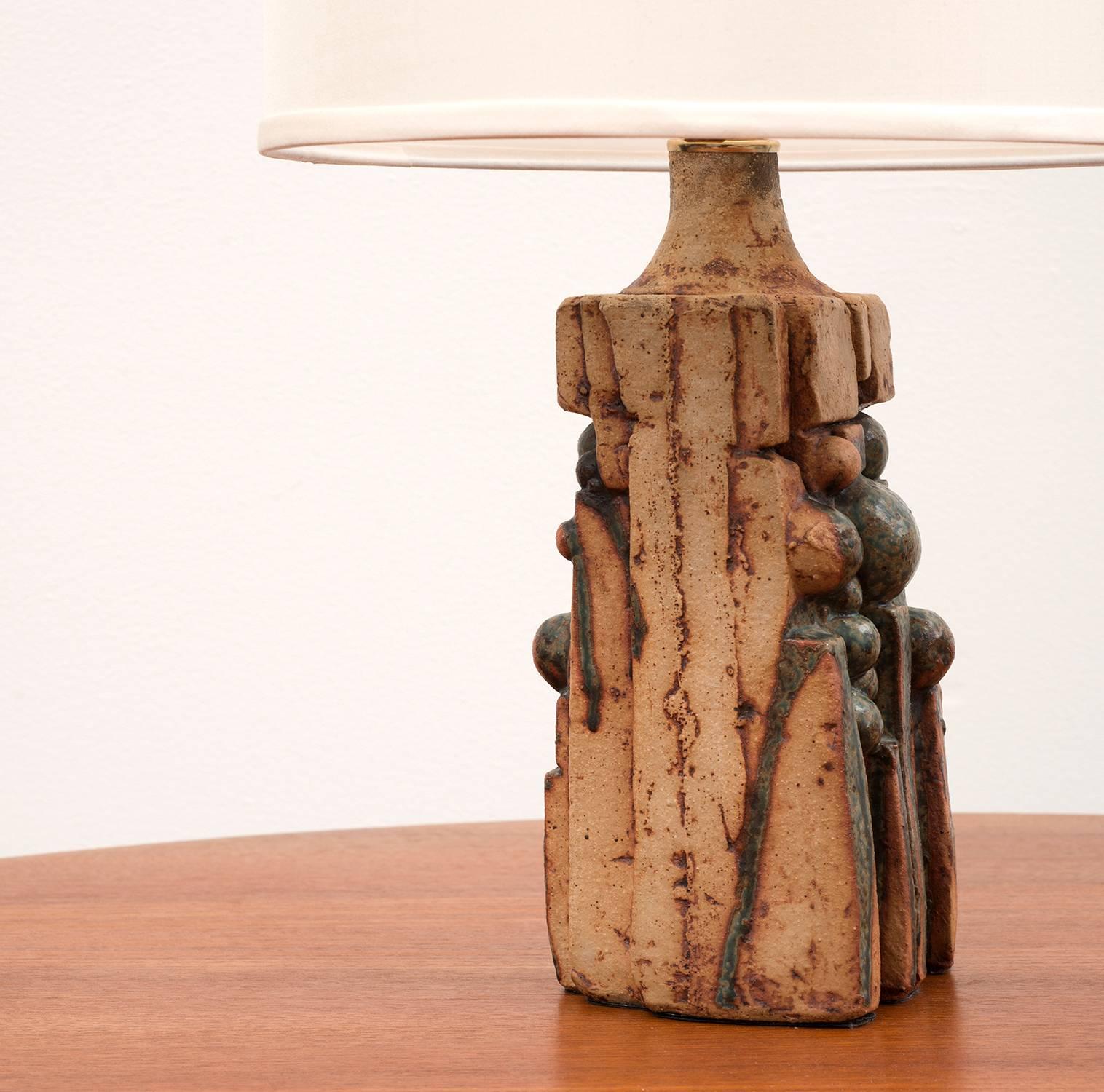 English Bernard Rooke Ceramic Table Lamp, England, 1970s