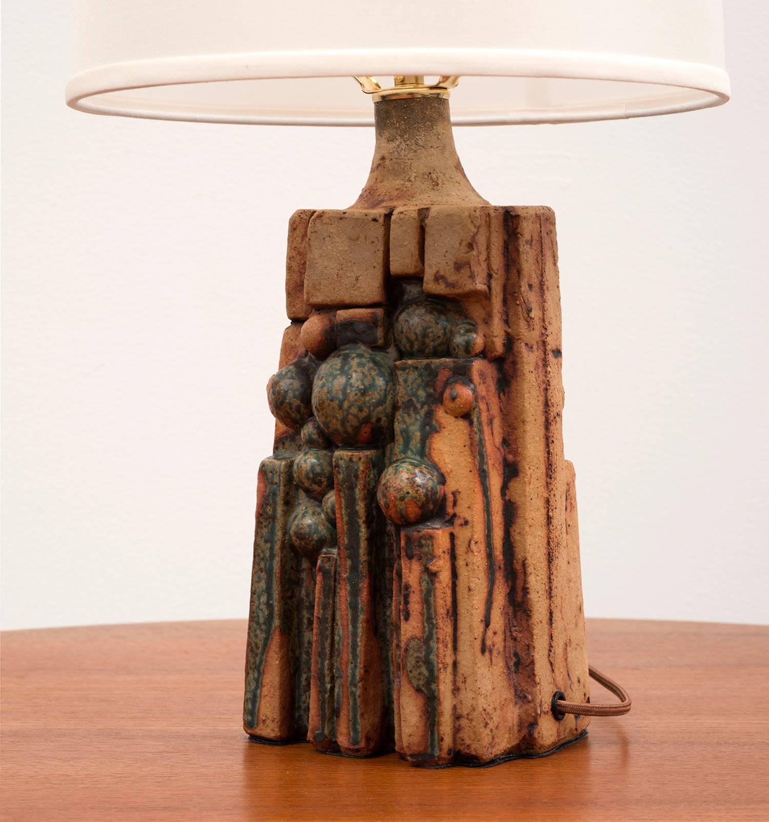 Bernard Rooke Ceramic Table Lamp, England, 1970s In Excellent Condition In Sylacauga, AL