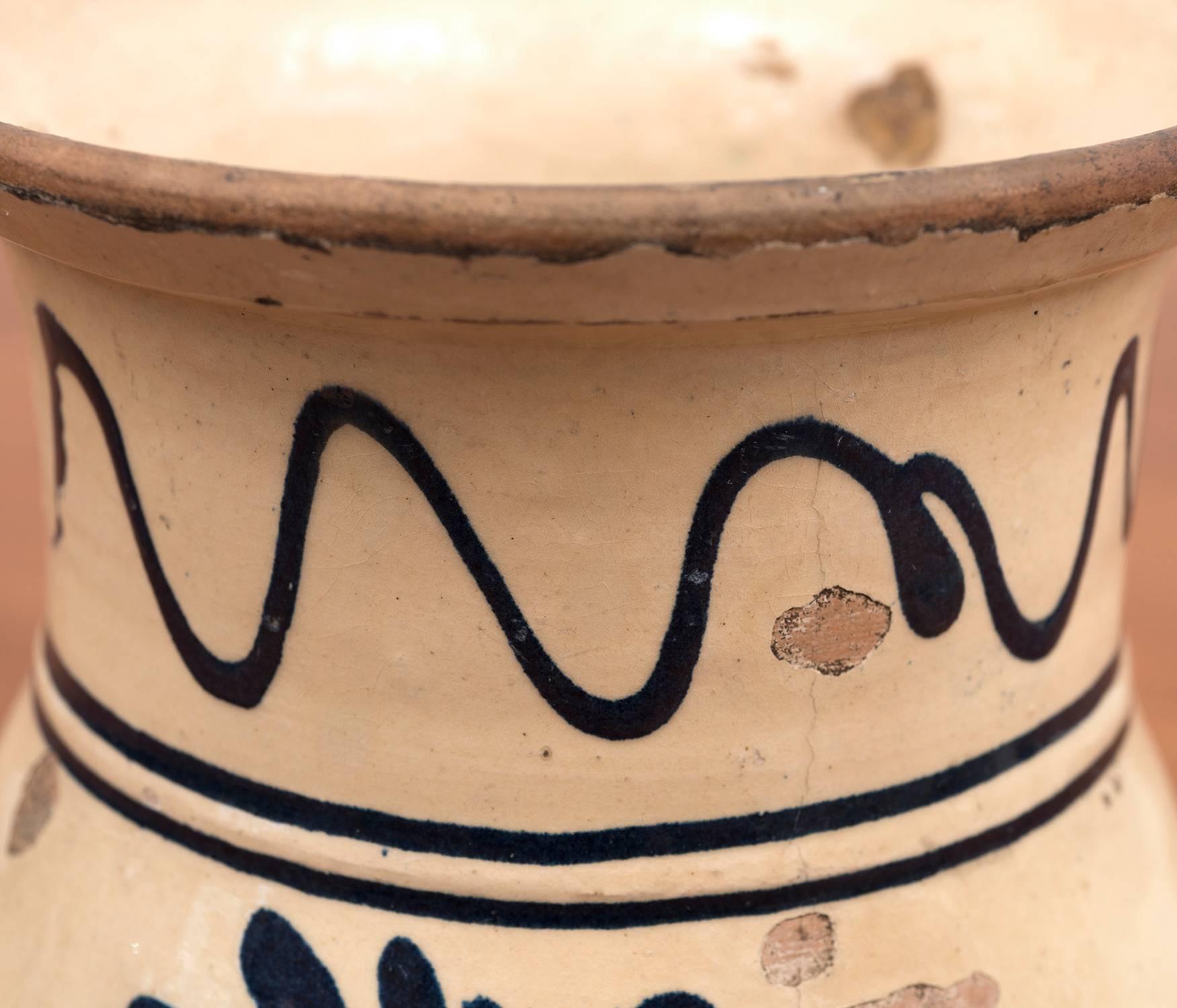 19th Century Spanish Ceramic Glazed Cream Pitcher 2