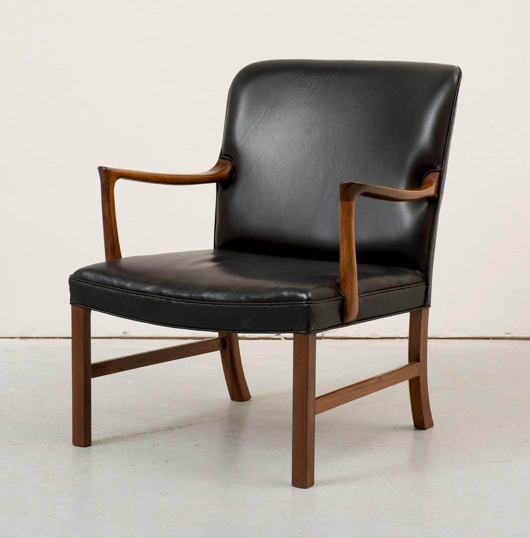 Ole Wanscher Rosewood Armchair for A. J. Iversen, Denmark, 1960s In Good Condition In Sylacauga, AL