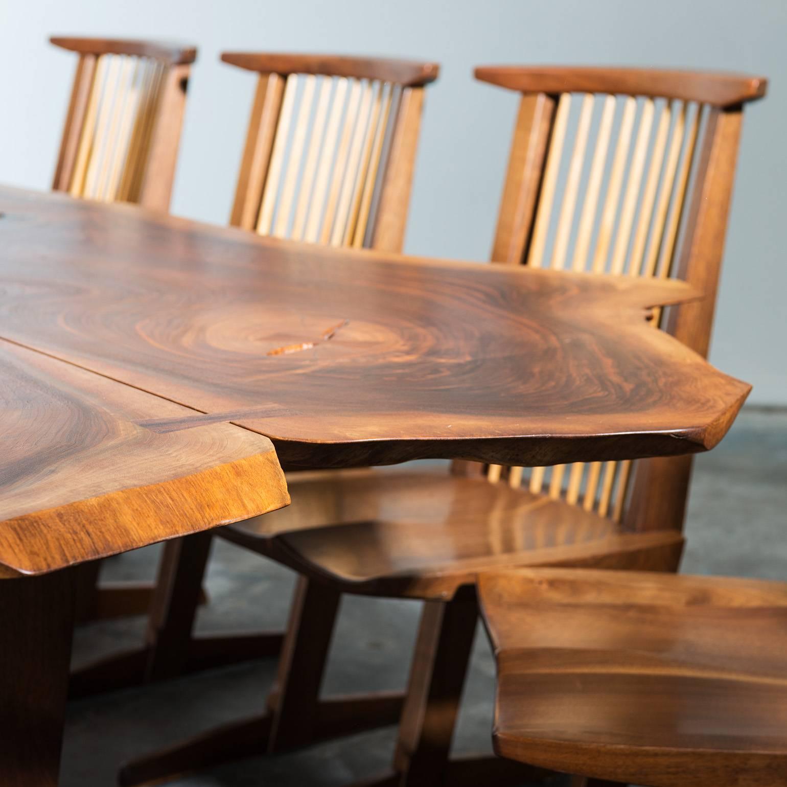 Organic Modern Exceptional Large Conoid Dining Table by George Nakashima, 1984