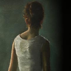20th Century Oil Portrait of a Young Woman by Daniel Mistrik, 1960s