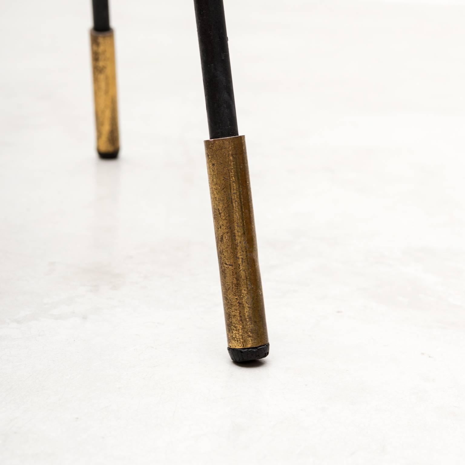 Mid-20th Century Italian Tripod Floor Lamp in Brass and Black Enamel, 1950s