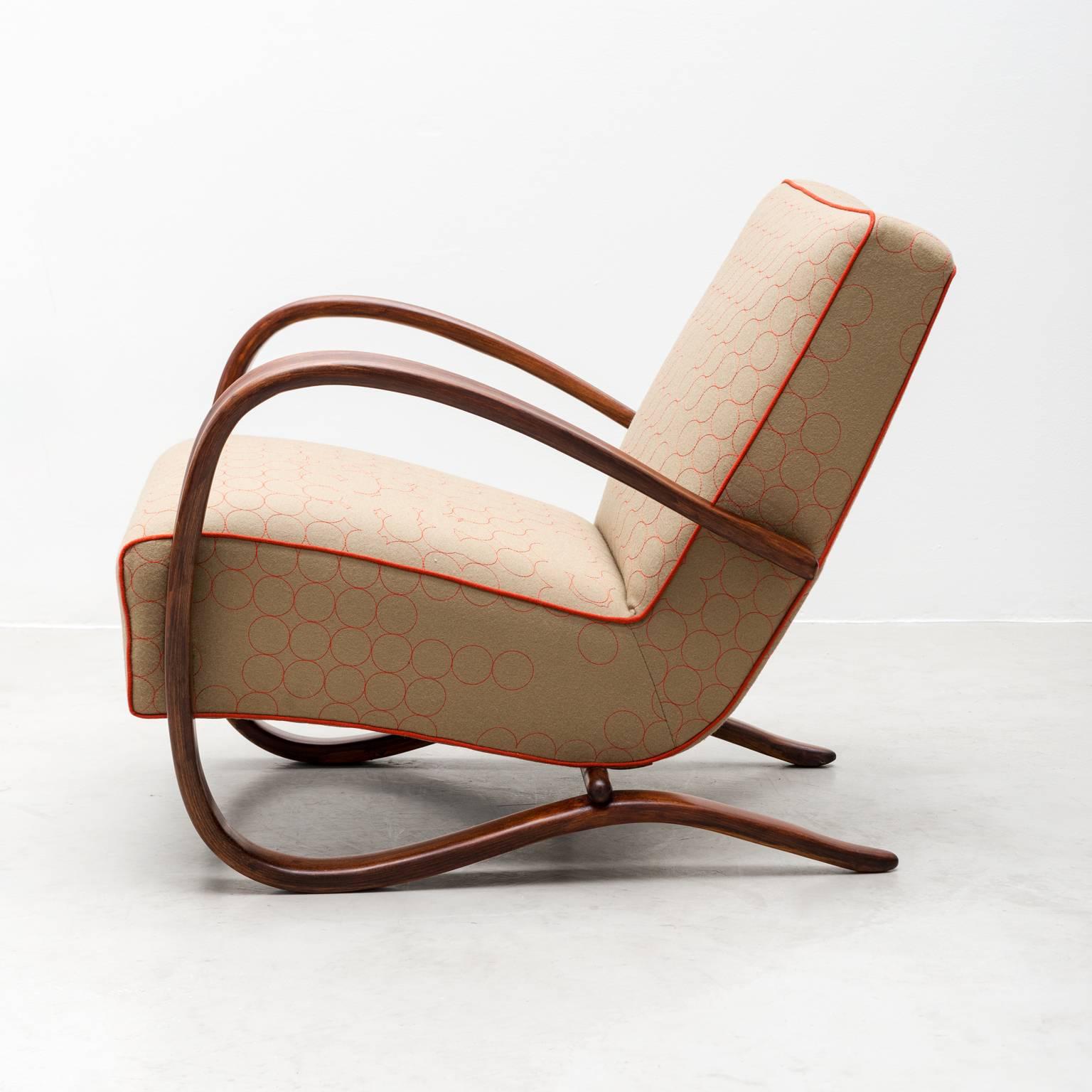 Mid-20th Century Pair of Lounge Chairs H269 by Jindrich Halabala, Czechoslovakia, 1930s