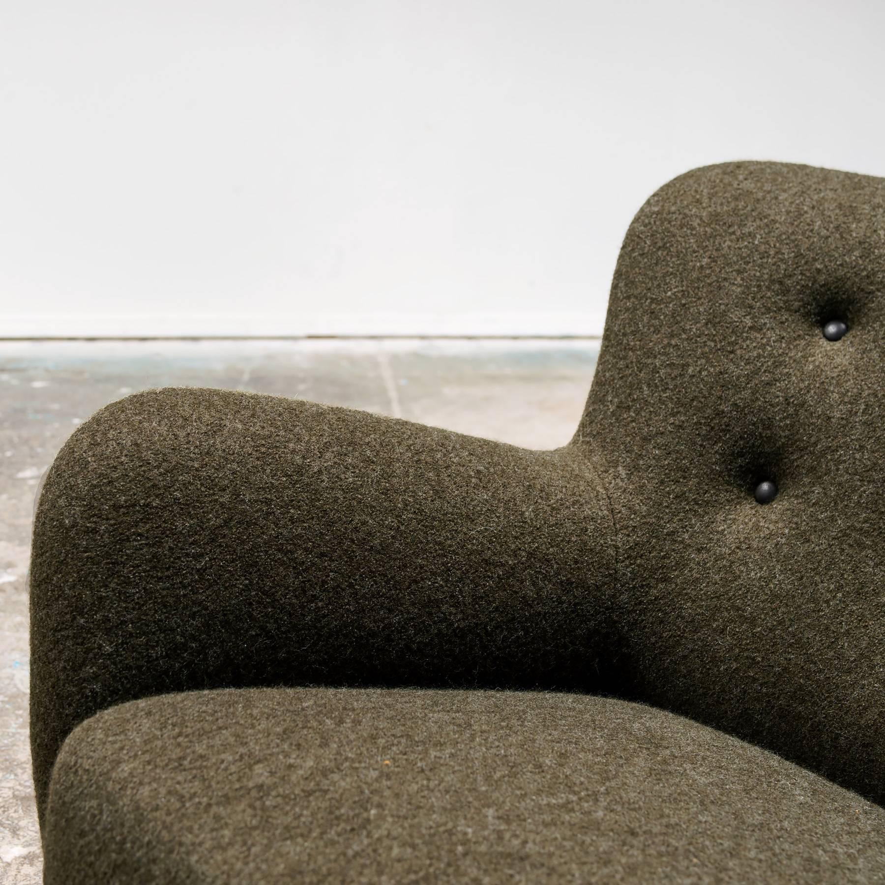 Wool Danish Cabinetmaker's Three-Seat Sofa, 1940s