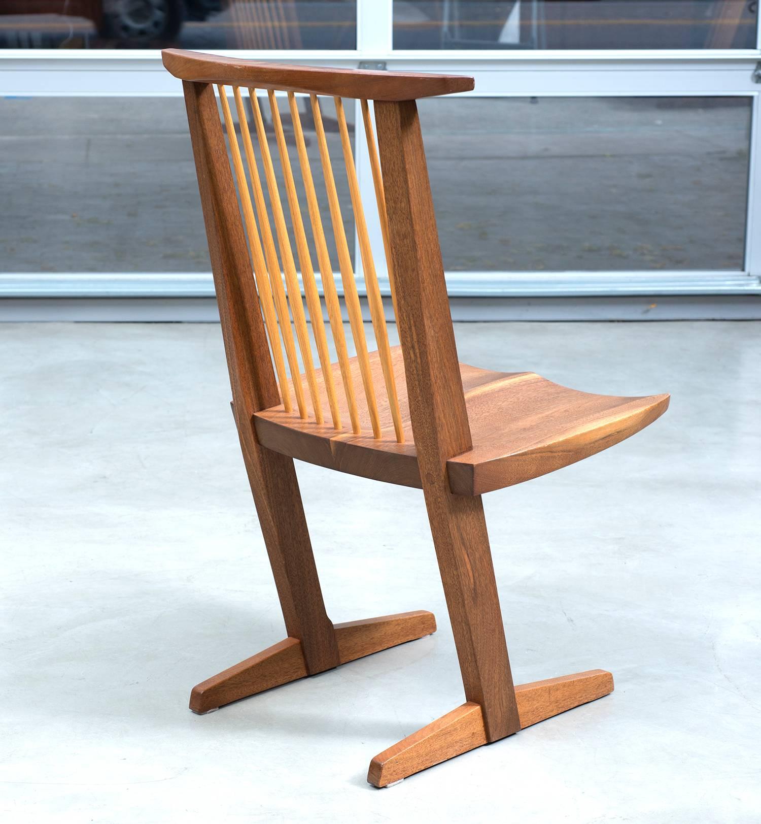 Set of Four Conoid Chairs by George Nakashima, 1982 In Excellent Condition For Sale In Sylacauga, AL