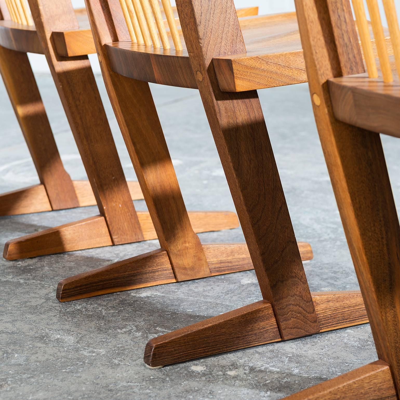 Set of Four Conoid Chairs by George Nakashima, 1982 For Sale 1