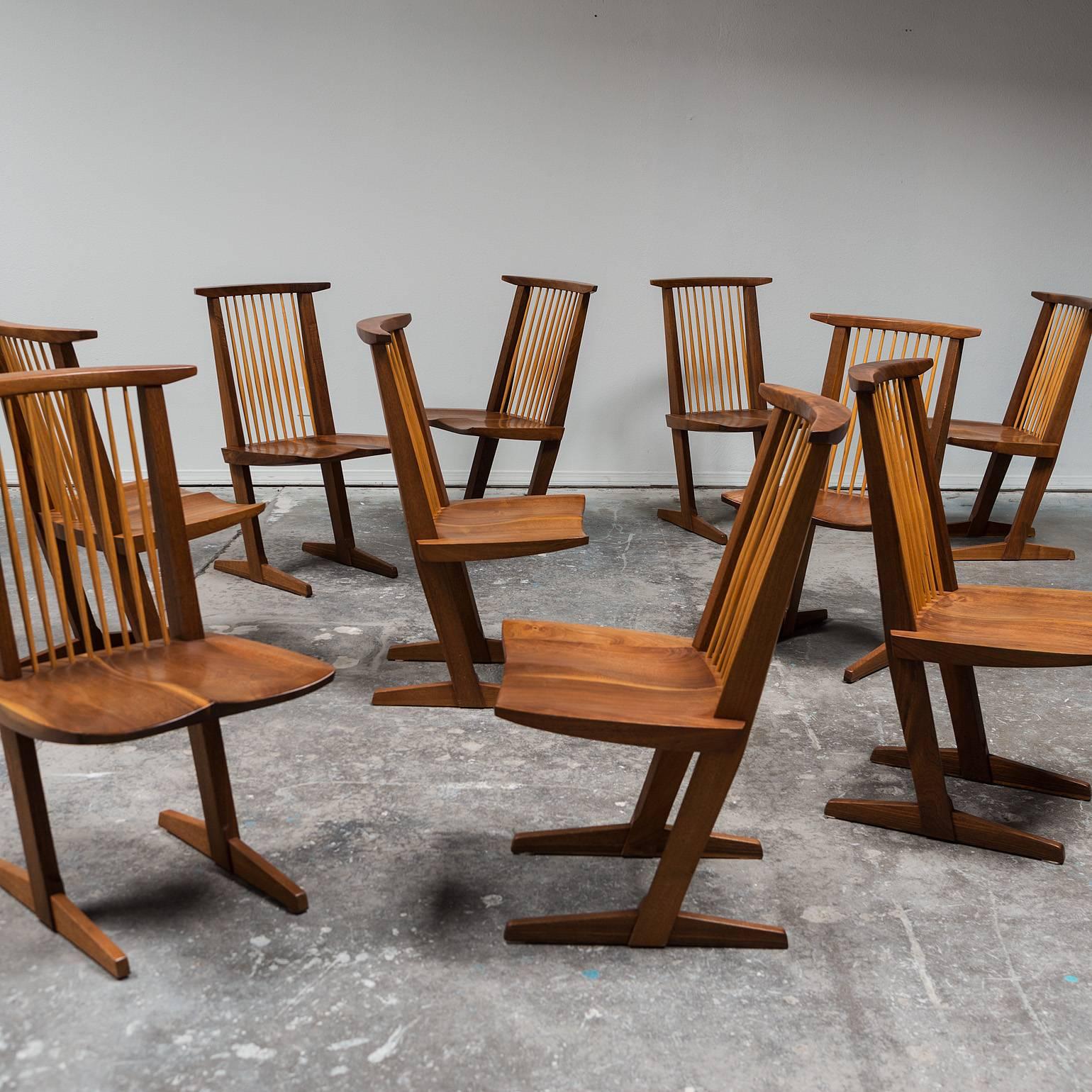 Set of Four Conoid Chairs by George Nakashima, 1982 For Sale 2