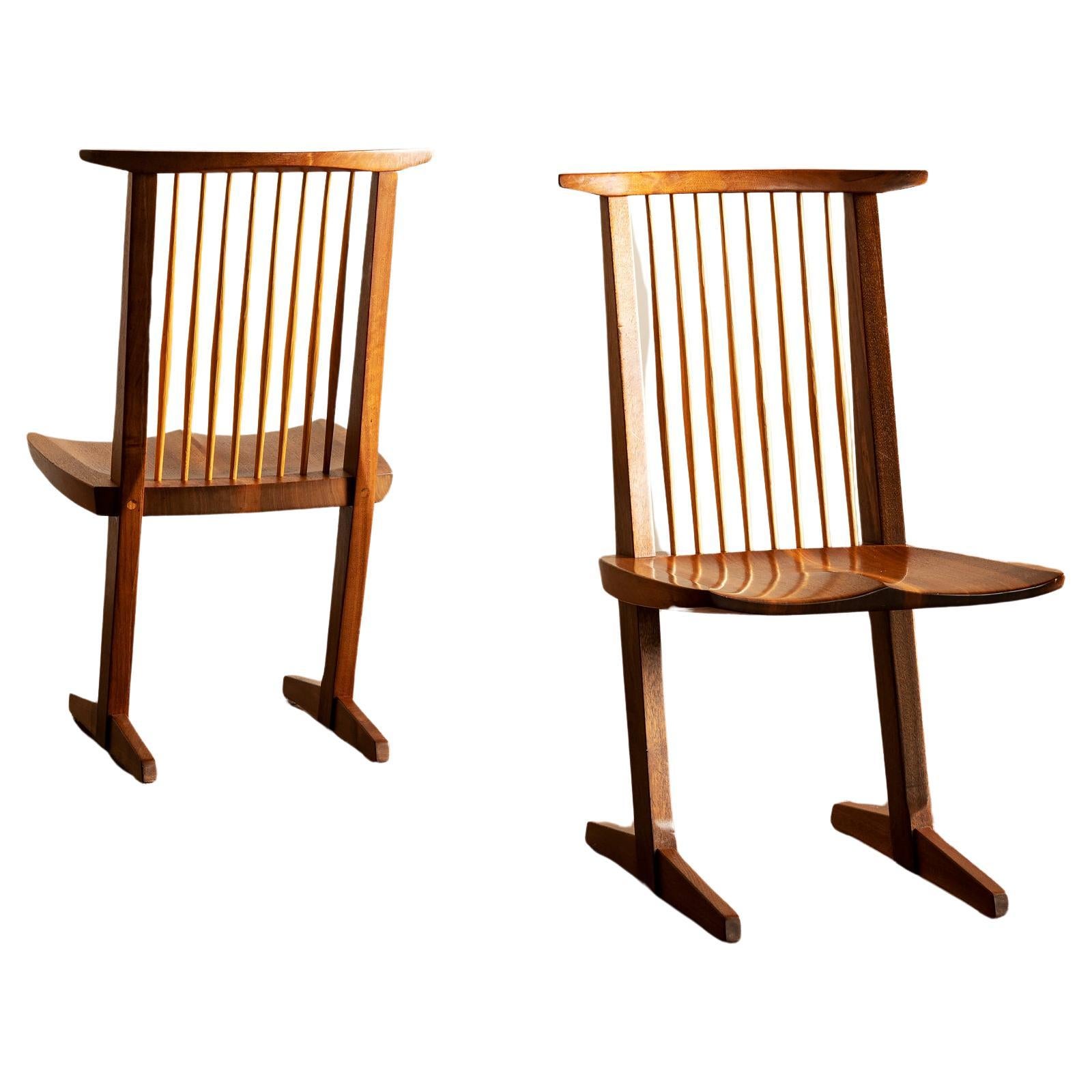 Pair of Conoid Chairs by George Nakashima, 1982 For Sale