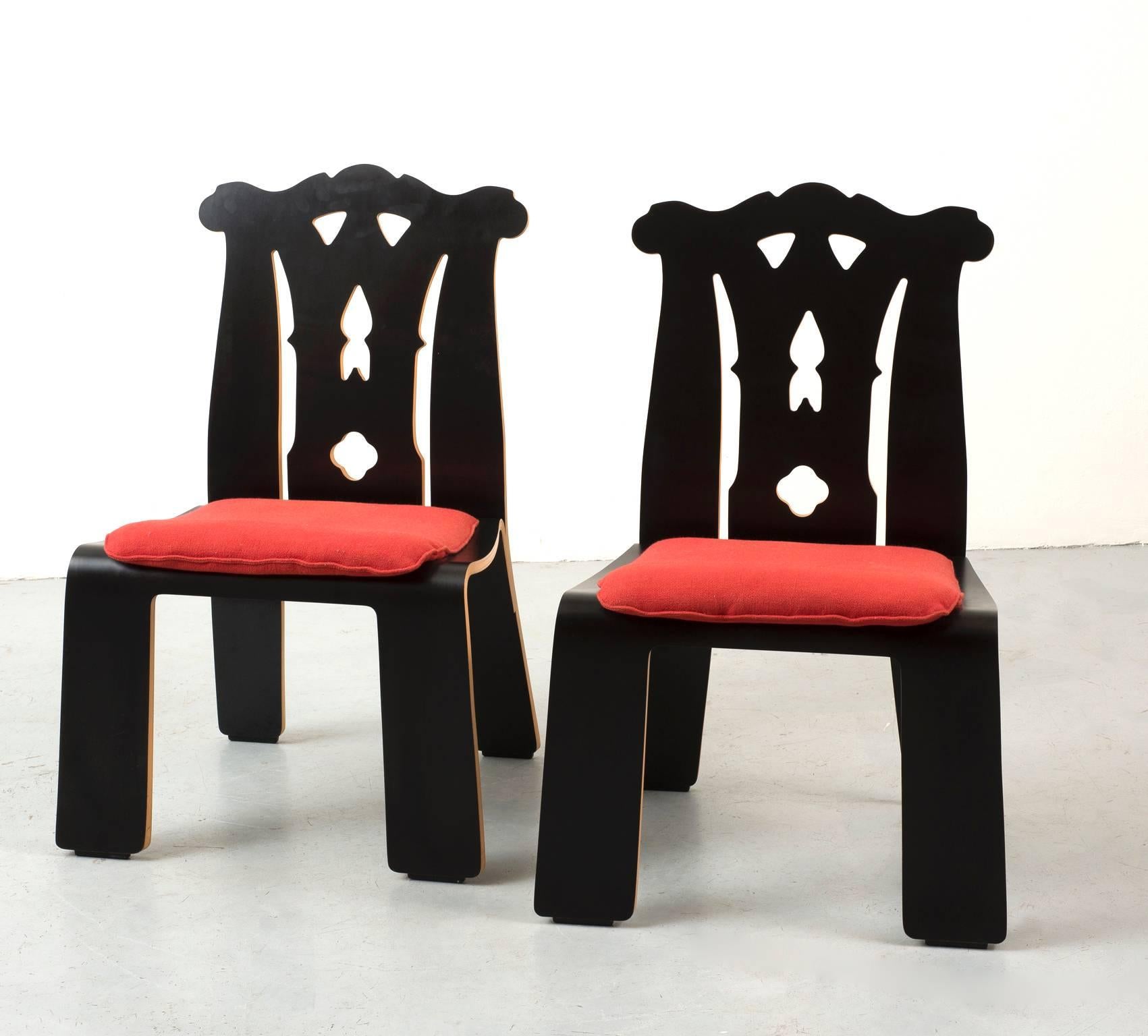 Pair of Robert Venturi Chippendale Chairs for Knoll 2