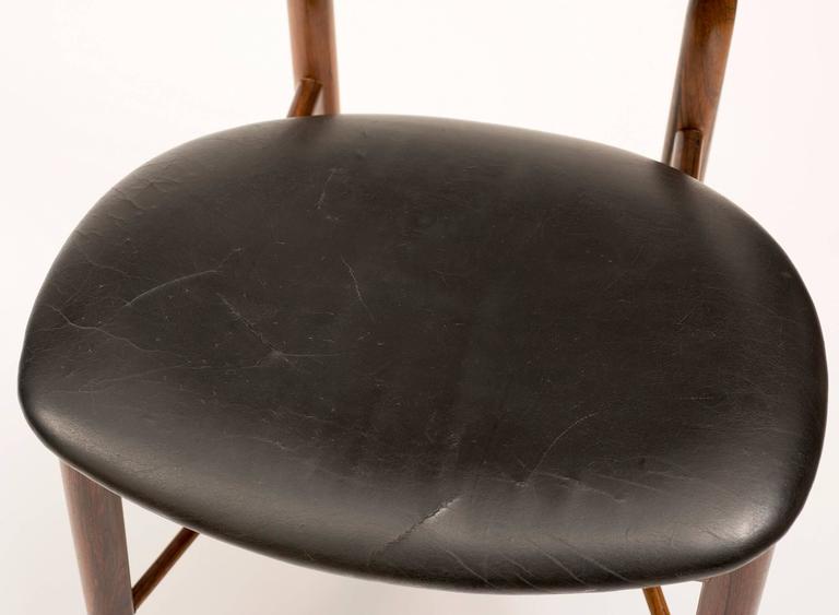 Set of Four Finn Juhl NV55 Dining Chairs in Rosewood and Black