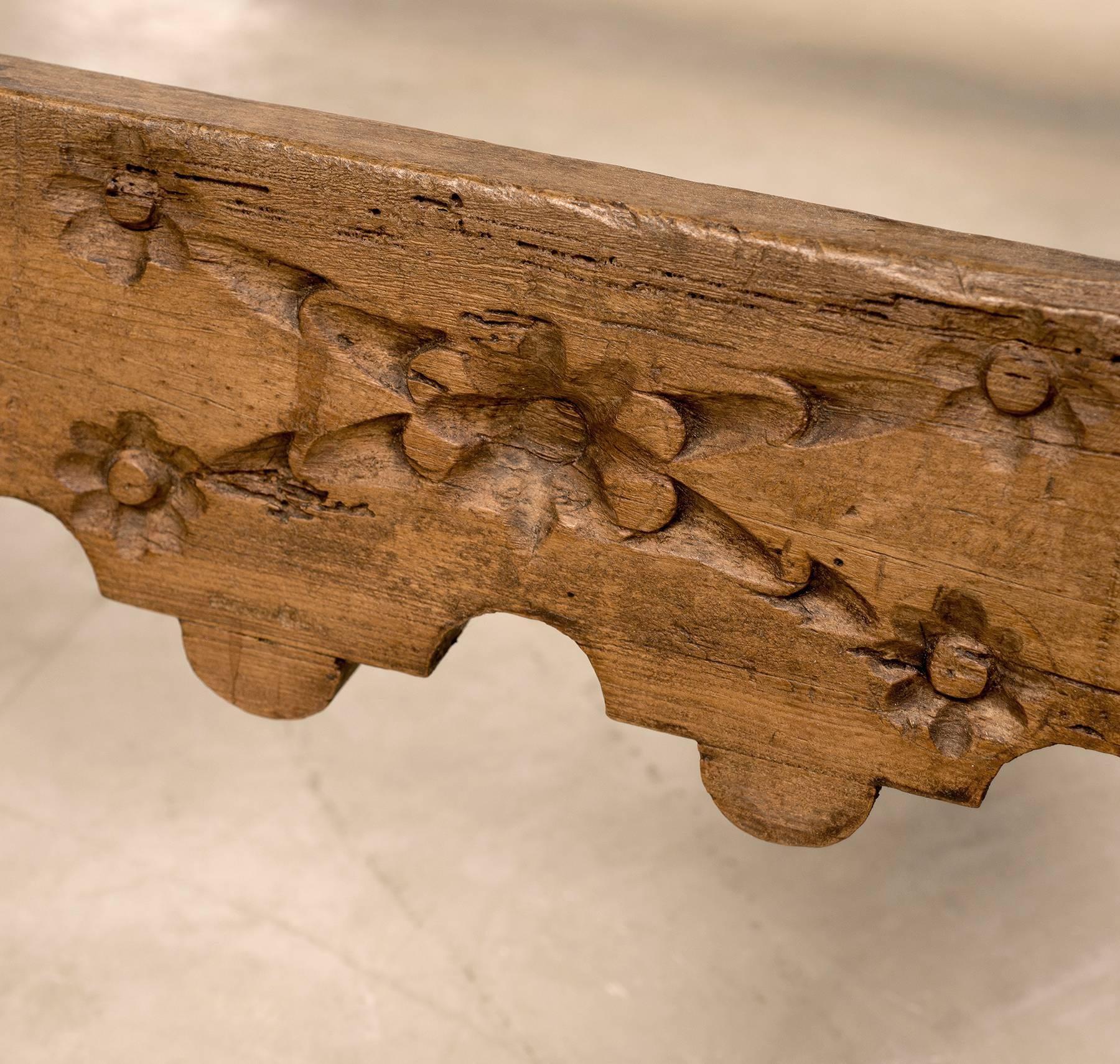 Early 18th Century Spanish Colonial Mexican Stretcher Base Table, Early 1700s