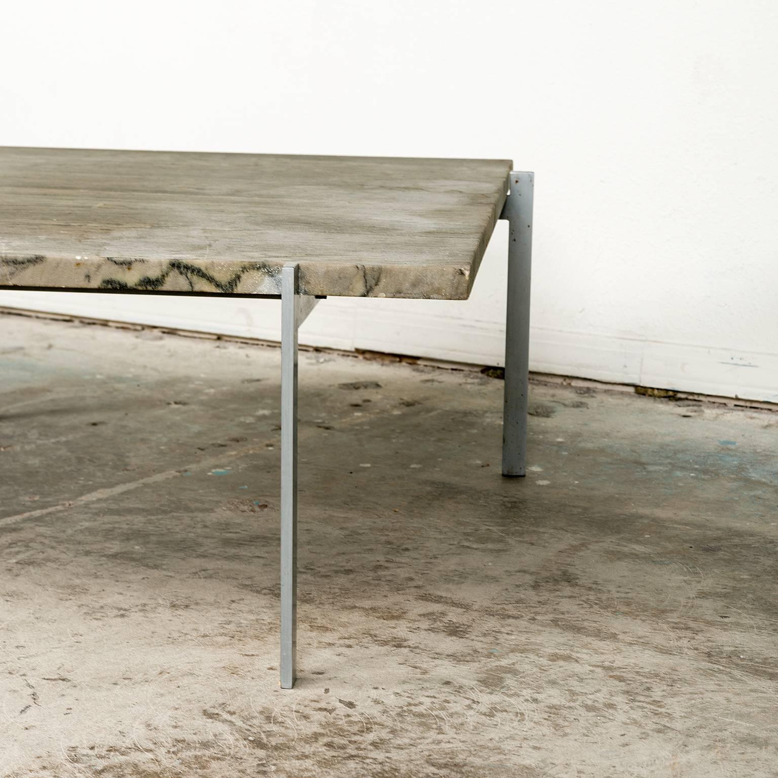 Early PK 61 coffee table by Poul Kjærholm in Cipollino marble. Frame in matte chrome-plated steel. Designed 1956. This example manufactured circa 1961.
