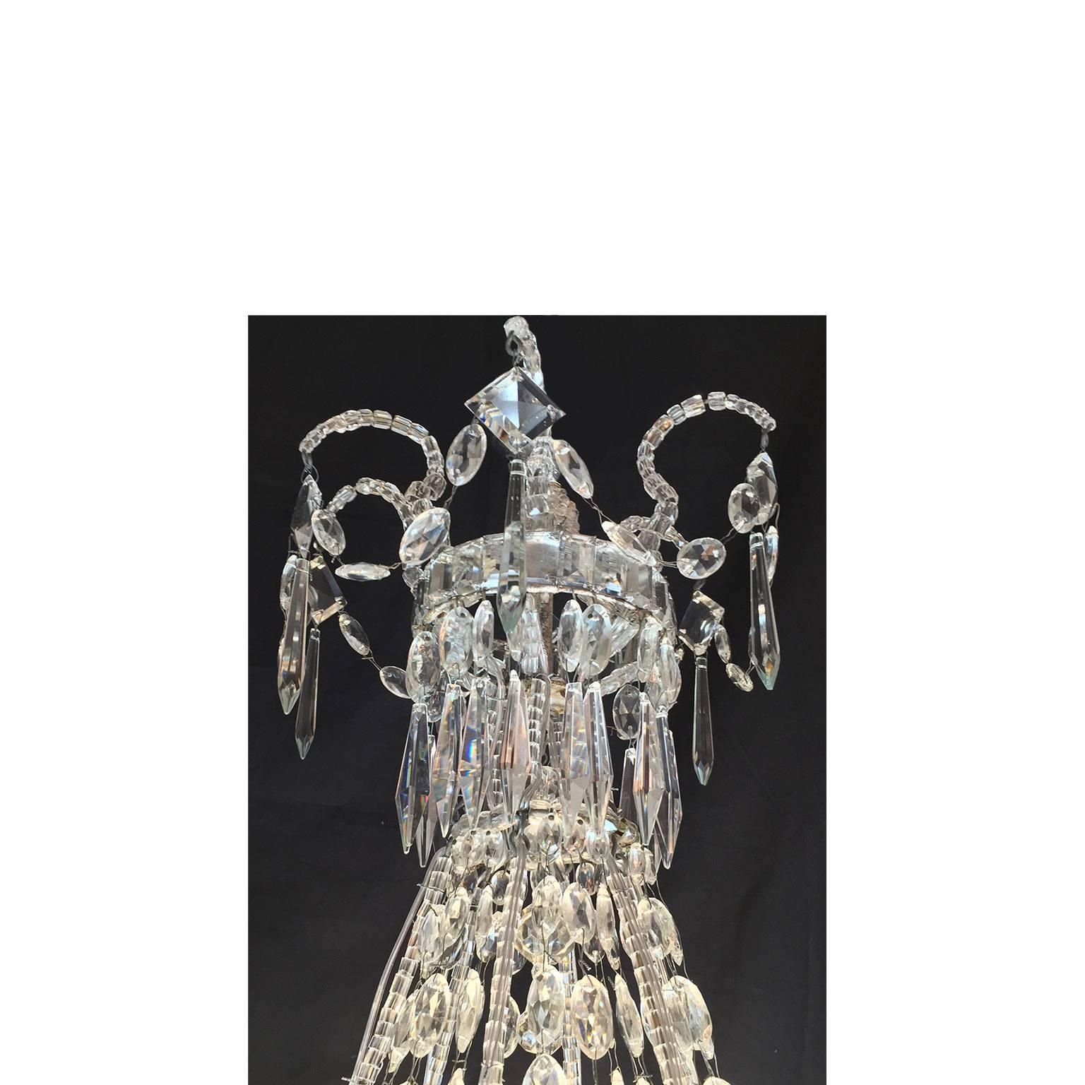 Italian Empire Beaded Crystal Chandelier Six-Light  circa 1860 4