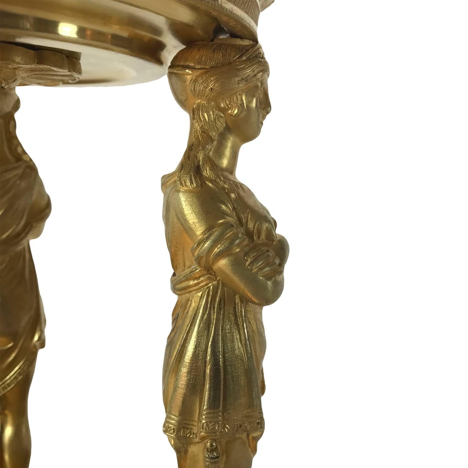 French Empire Ormolu and Crystal Figural Centerpiece Surtout de Table circa 1820 In Good Condition In Milano, MI