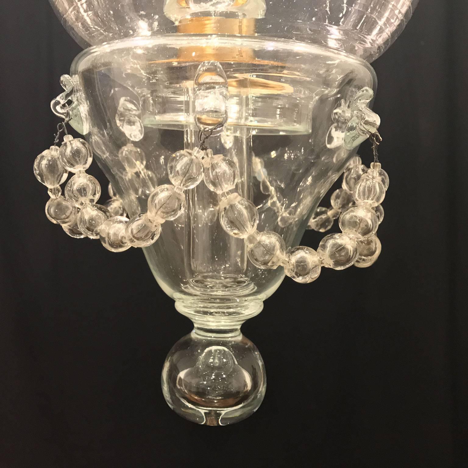 19th Century Venetian Clear Murano Glass Six-Light Chandelier 3