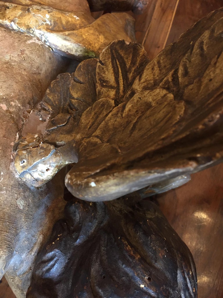 Console murale avec deux anges - Baroque - Plâtre