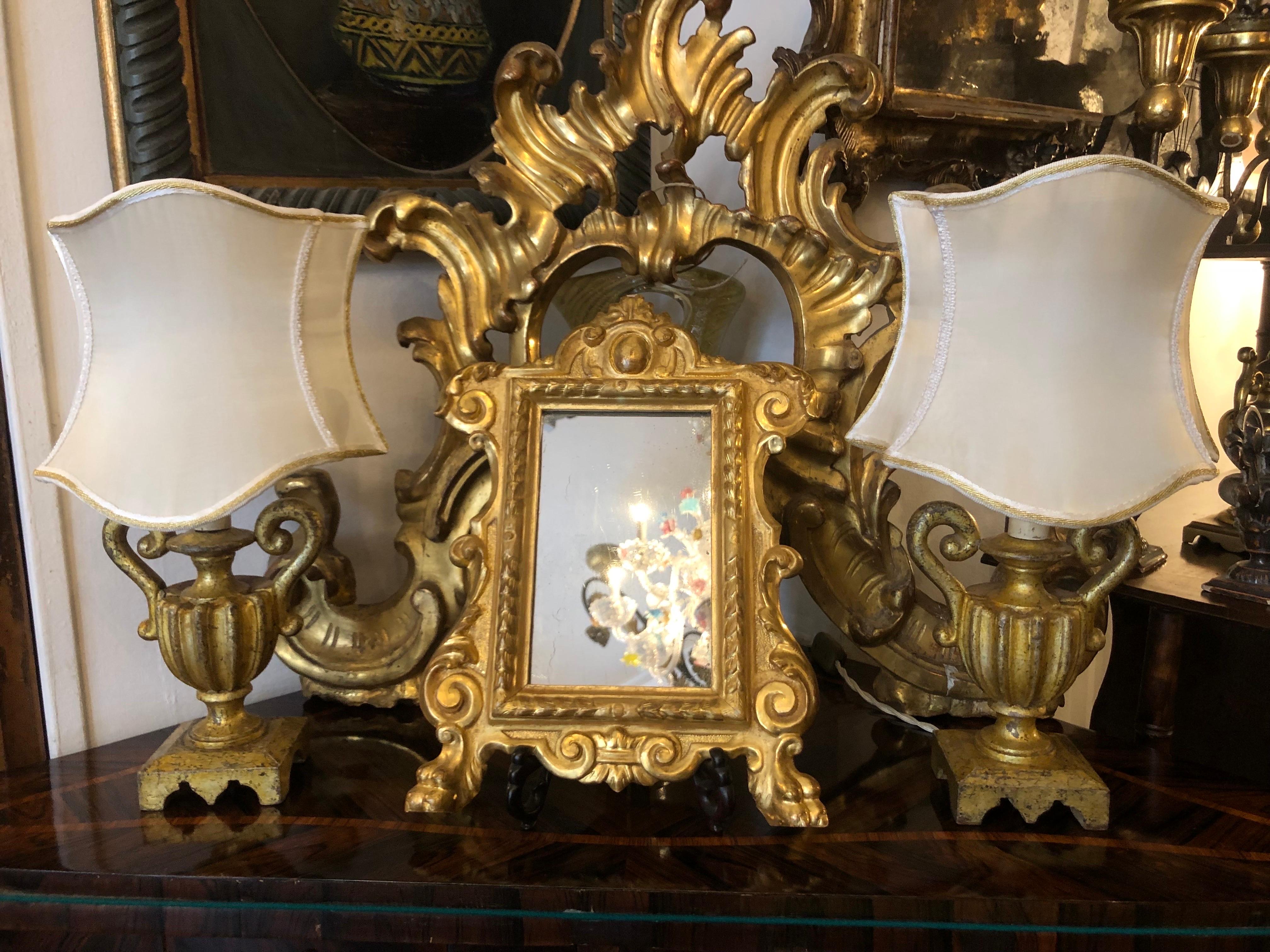 Specchio Italiano Dorato Intagliato inizio 1800 in stile Luigi XV  For Sale 12