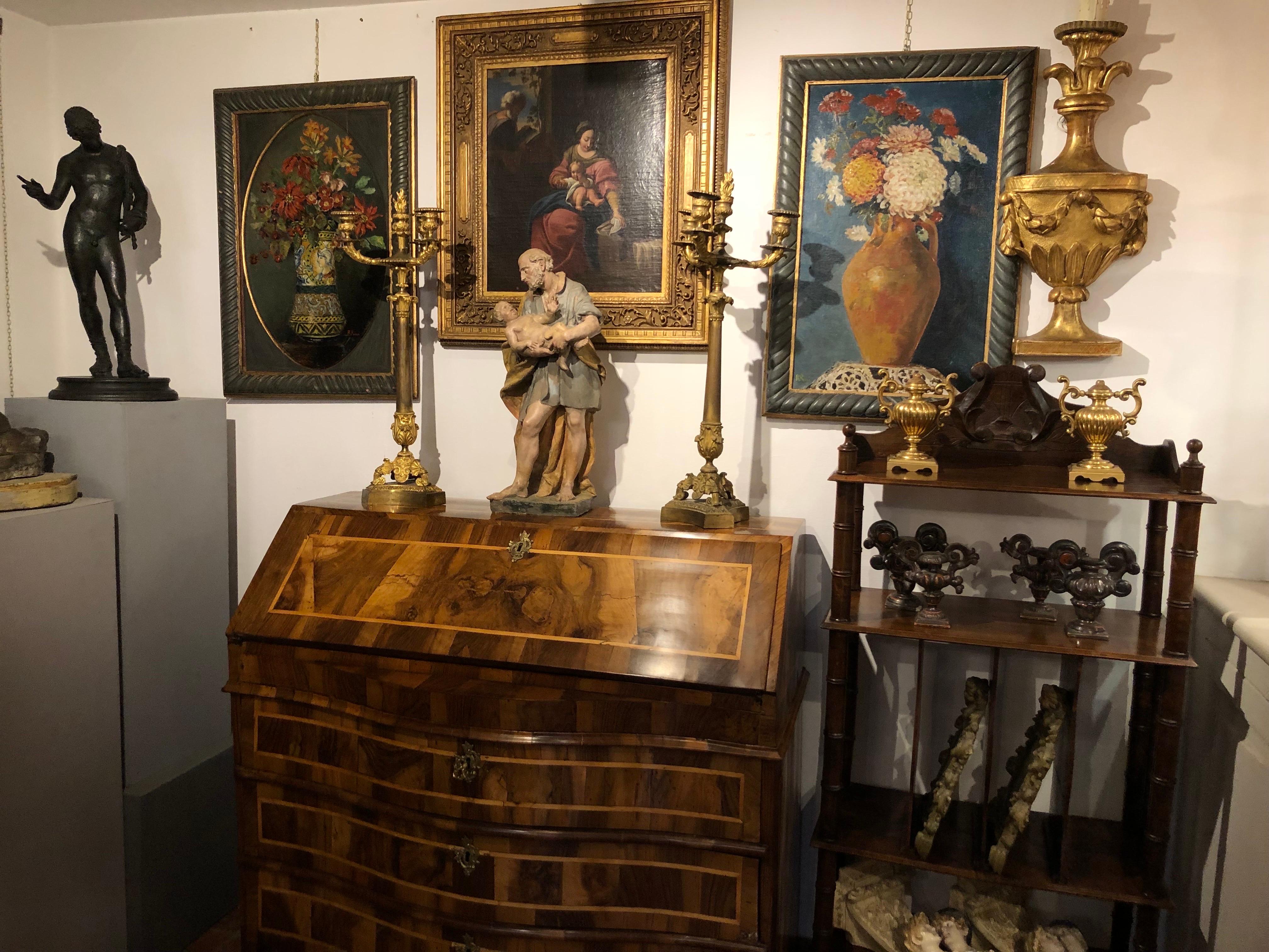 Paire de candélabres Empire à trois bras en bronze doré italien du 19ème siècle en vente 4