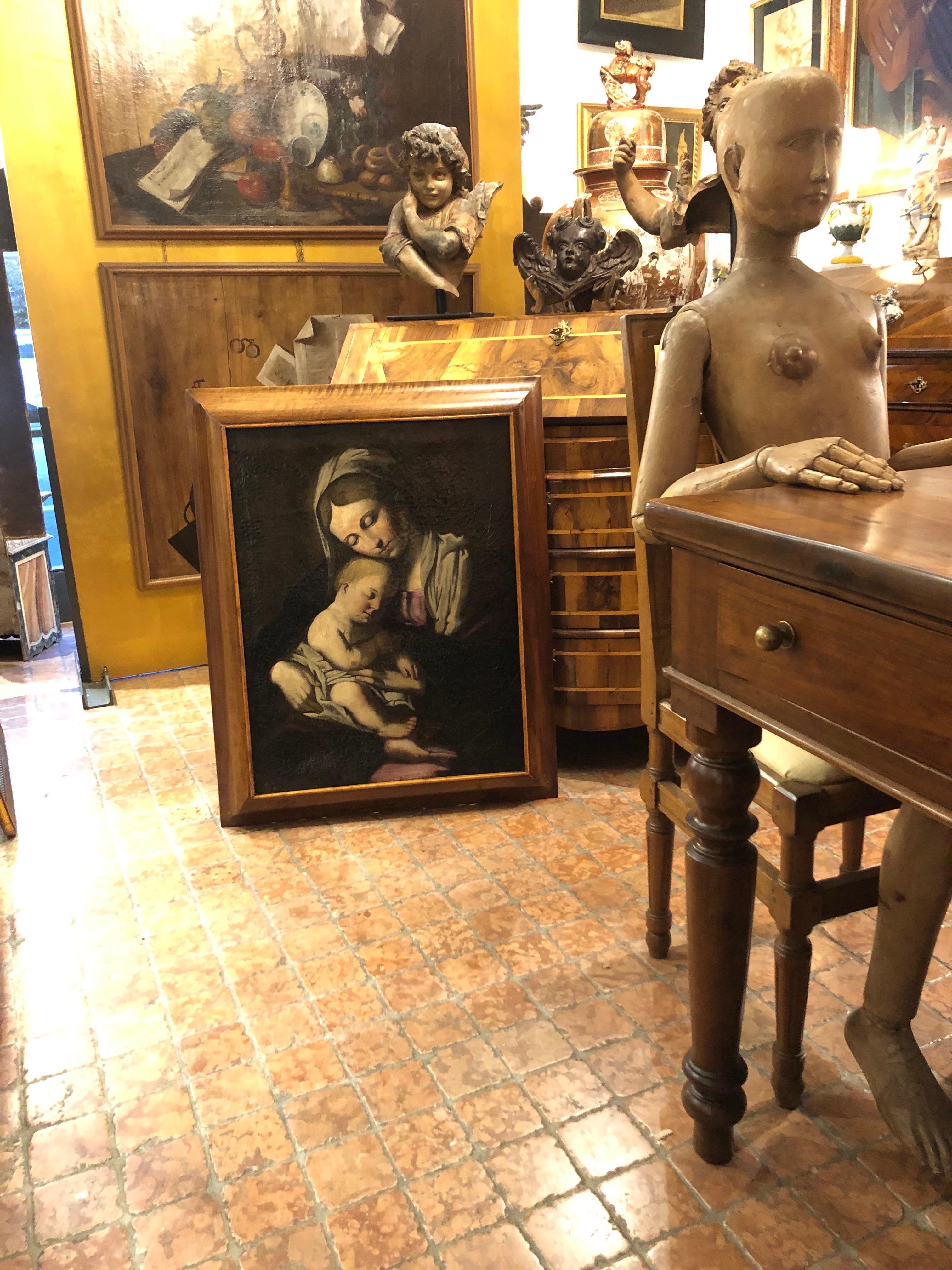 Virgen con el Niño Pintura italiana Finales del siglo XVII en venta 2