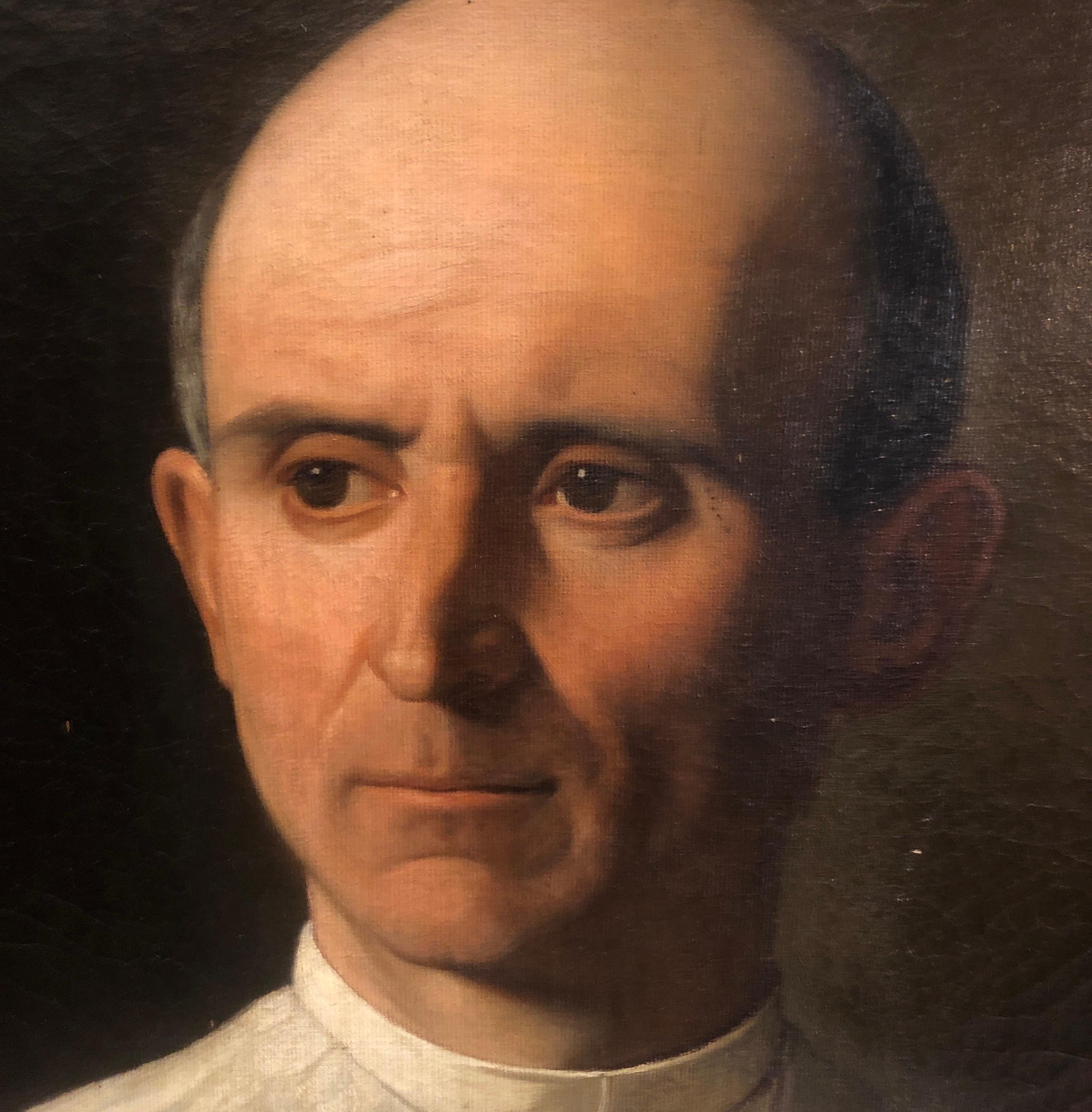 Portrait d'un père dominicain signé et daté Luigi Mussini 1860 École toscane en vente 3