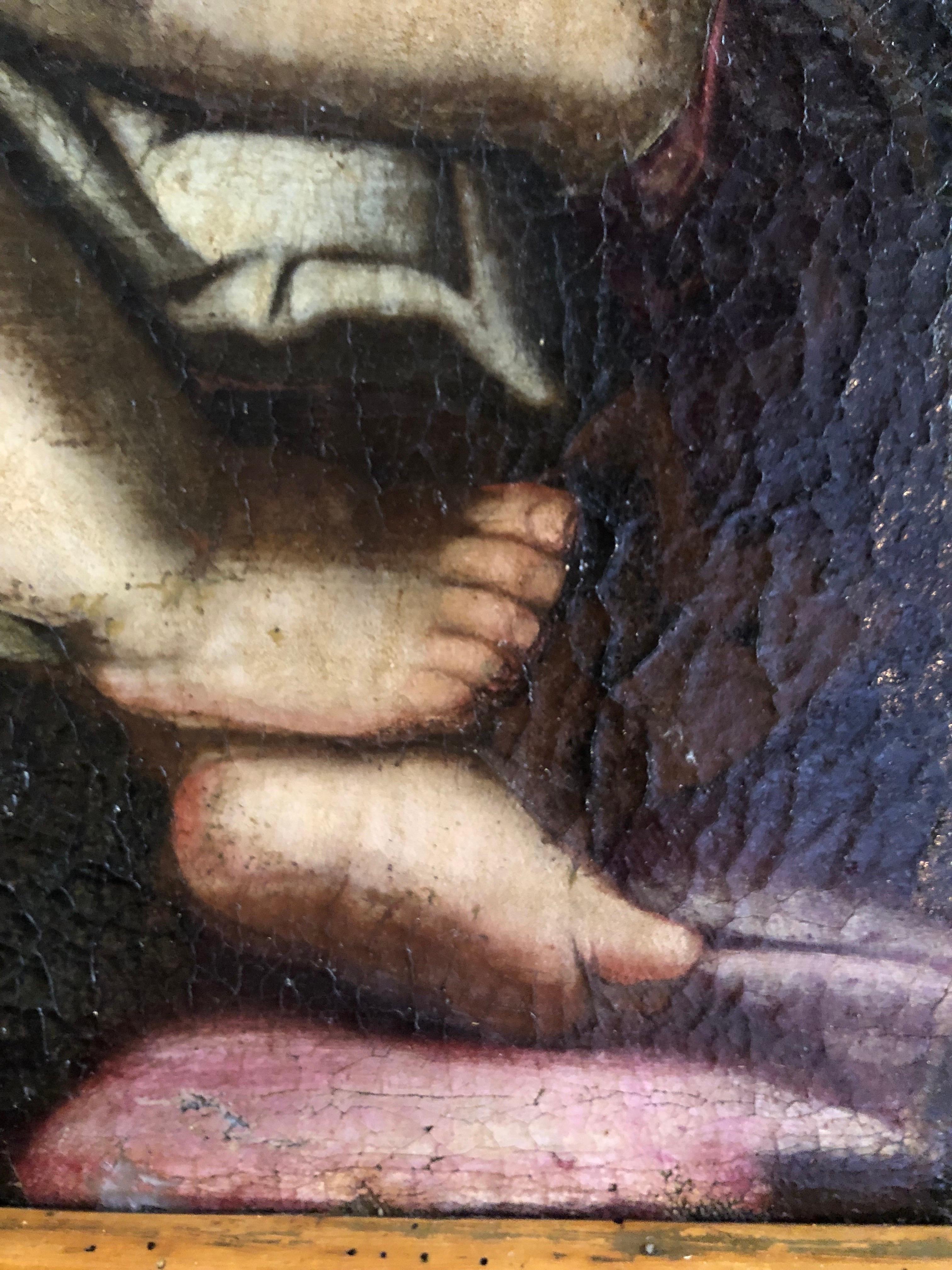 Virgen con el Niño Pintura italiana Finales del siglo XVII en venta 6