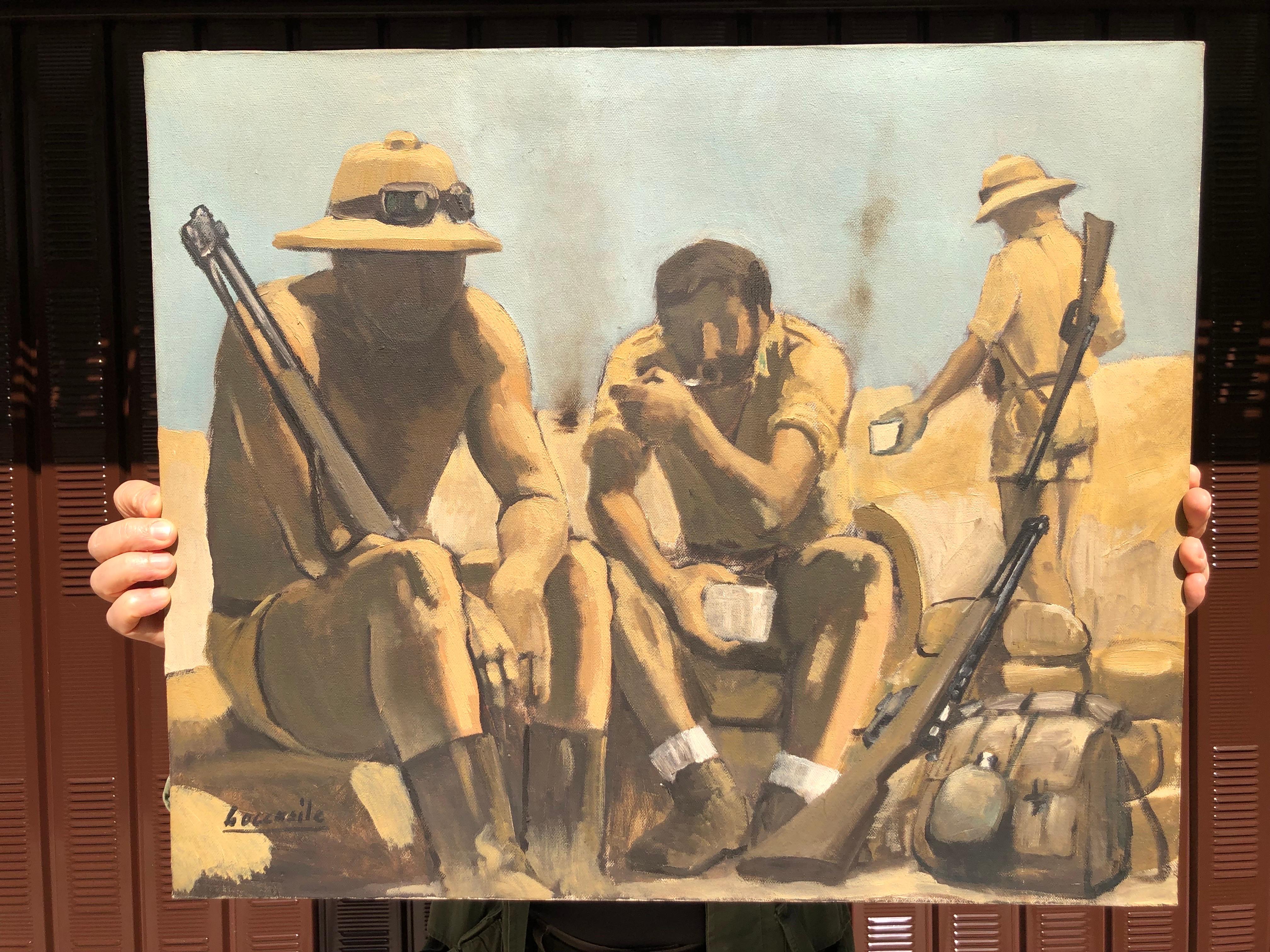 World War II Italian Soldiers in North Africa Desert by Bocassile, 1978 circa For Sale 6