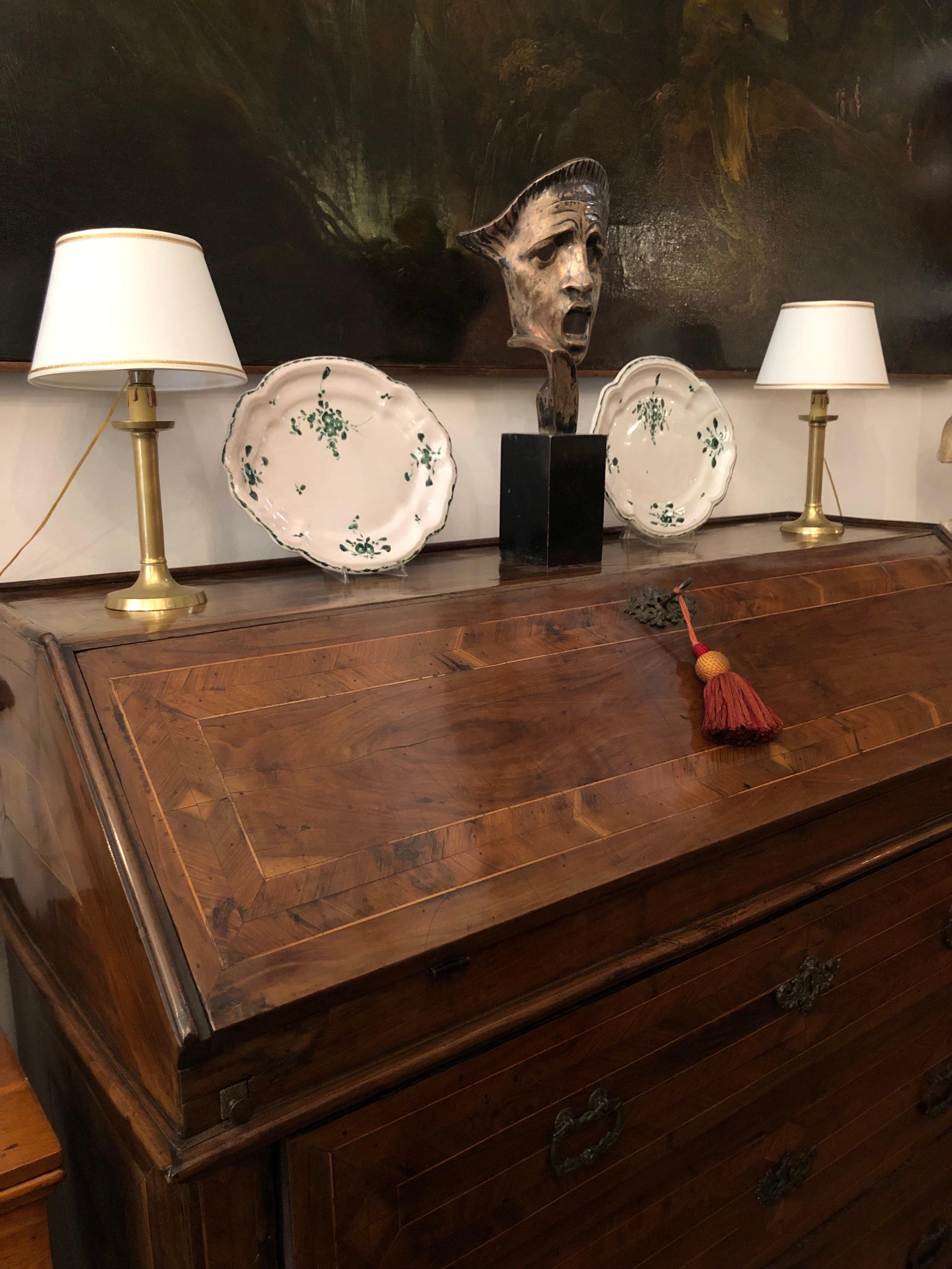 Lampade da Comodino da Portacandele Italiani in Ottone  XIX Secolo Set di Due in vendita 1